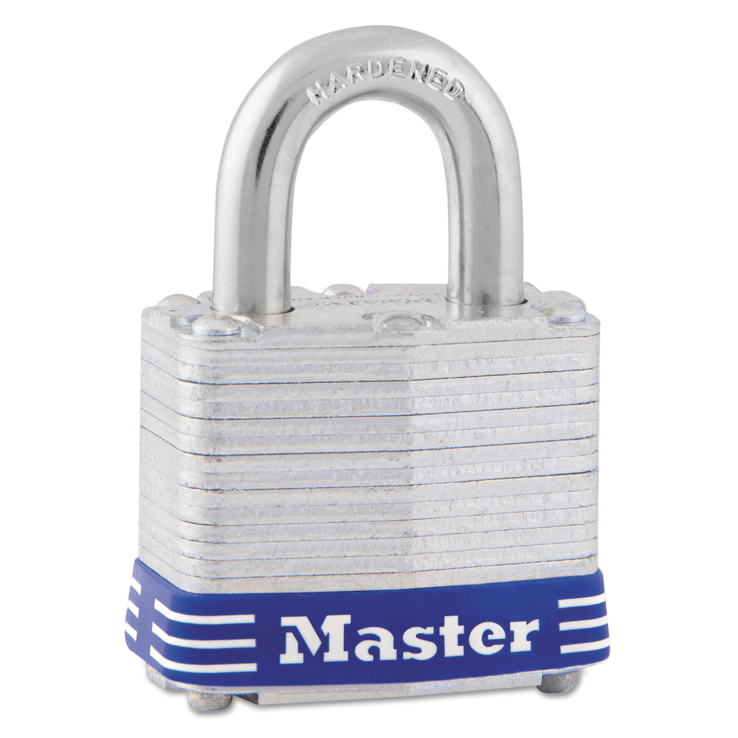  Master Lock 5D Four-Pin Tumbler Laminated Steel Lock, 2 Wide, Silver/Blue, Two Keys (MLK5D) 