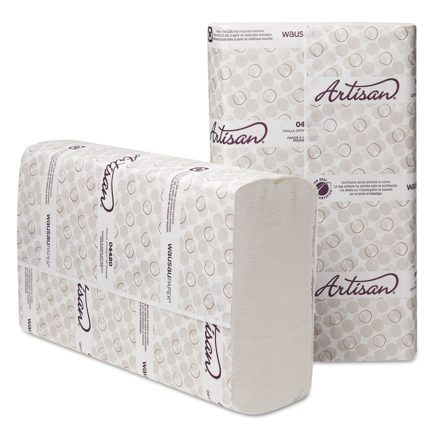Artisan Folded Towels, Optifold, 10 1/4 x 9 1/2, White, 250/Pack, 12 Packs/Ct