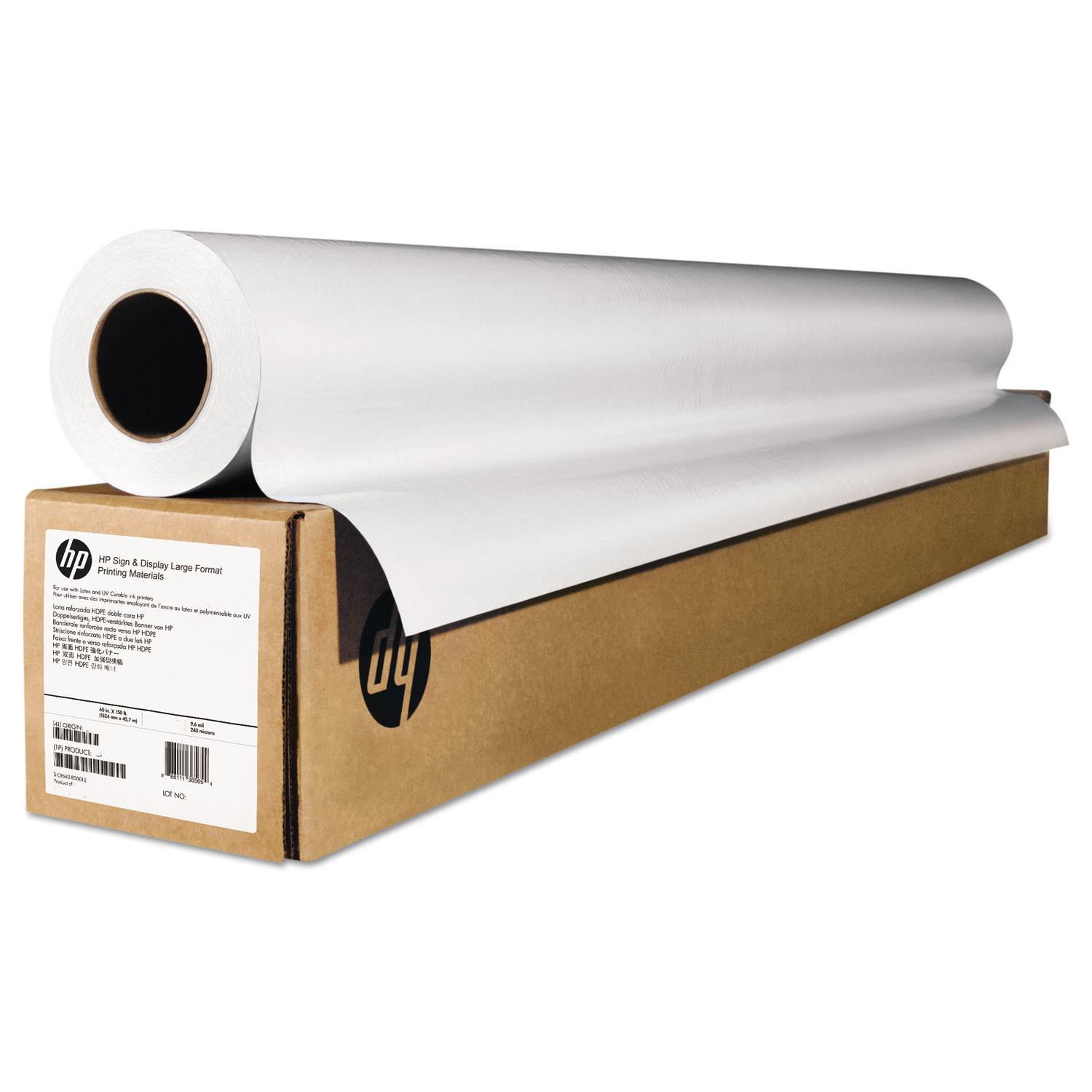 Wide-Format Matte Canvas Paper Roll, 42 x 50 ft, 16 mil, White
