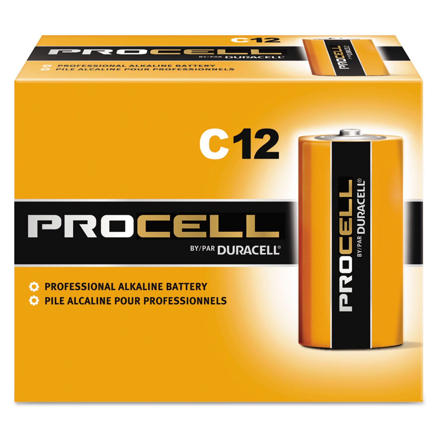 Procell Alkaline Batteries, C, 12/Box