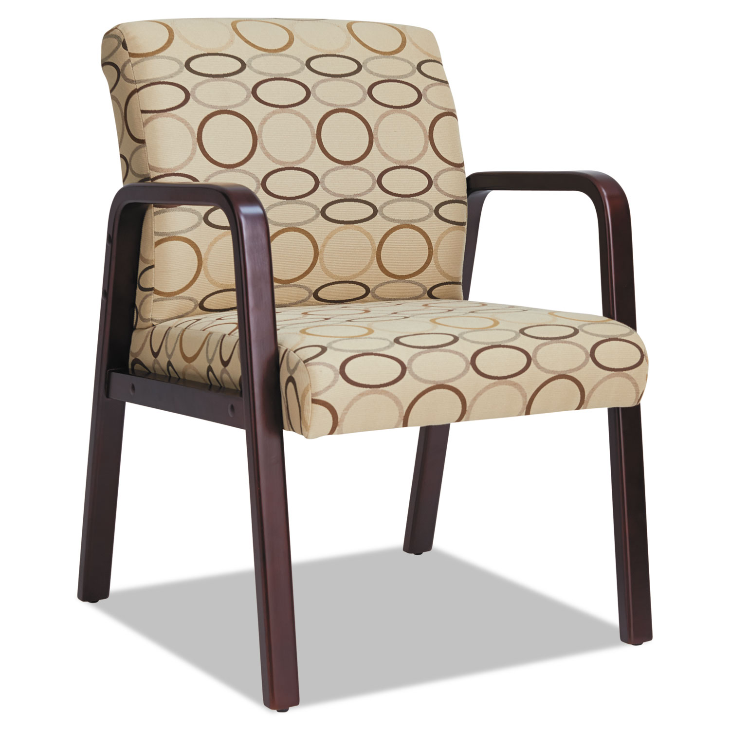  Alera ALERL4351M Alera Reception Lounge WL Series Guest Chair, 23.81'' x 25.37'' x 32.67'', Tan Seat/Tan Back, Mahogany Base (ALERL4351M) 