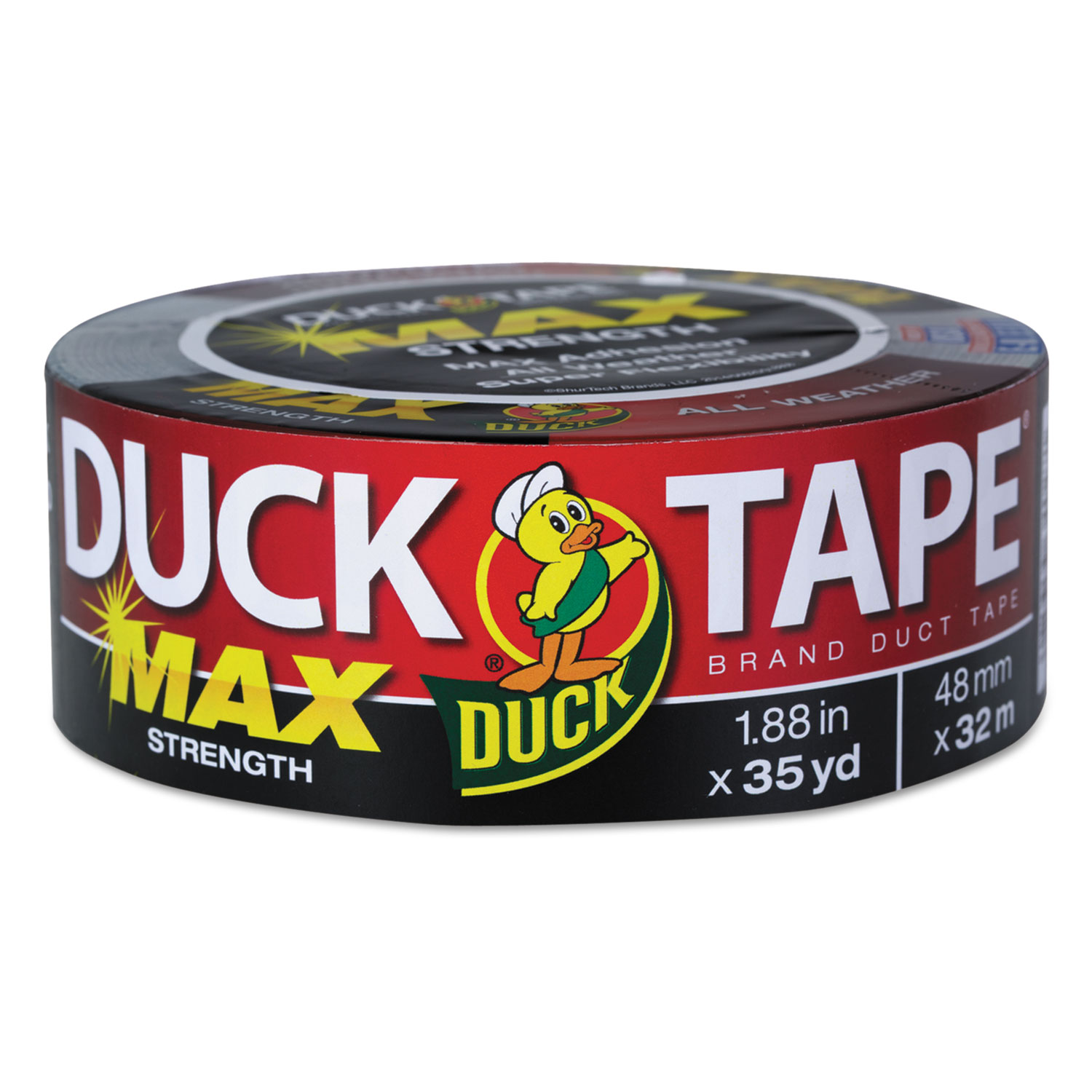 MAX Duct Tape, 1.88 x 35 yds, 3 Core, Black