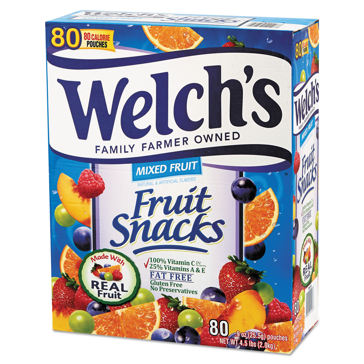 Fruit Snacks, 0.9 oz Pouch, 80/Box