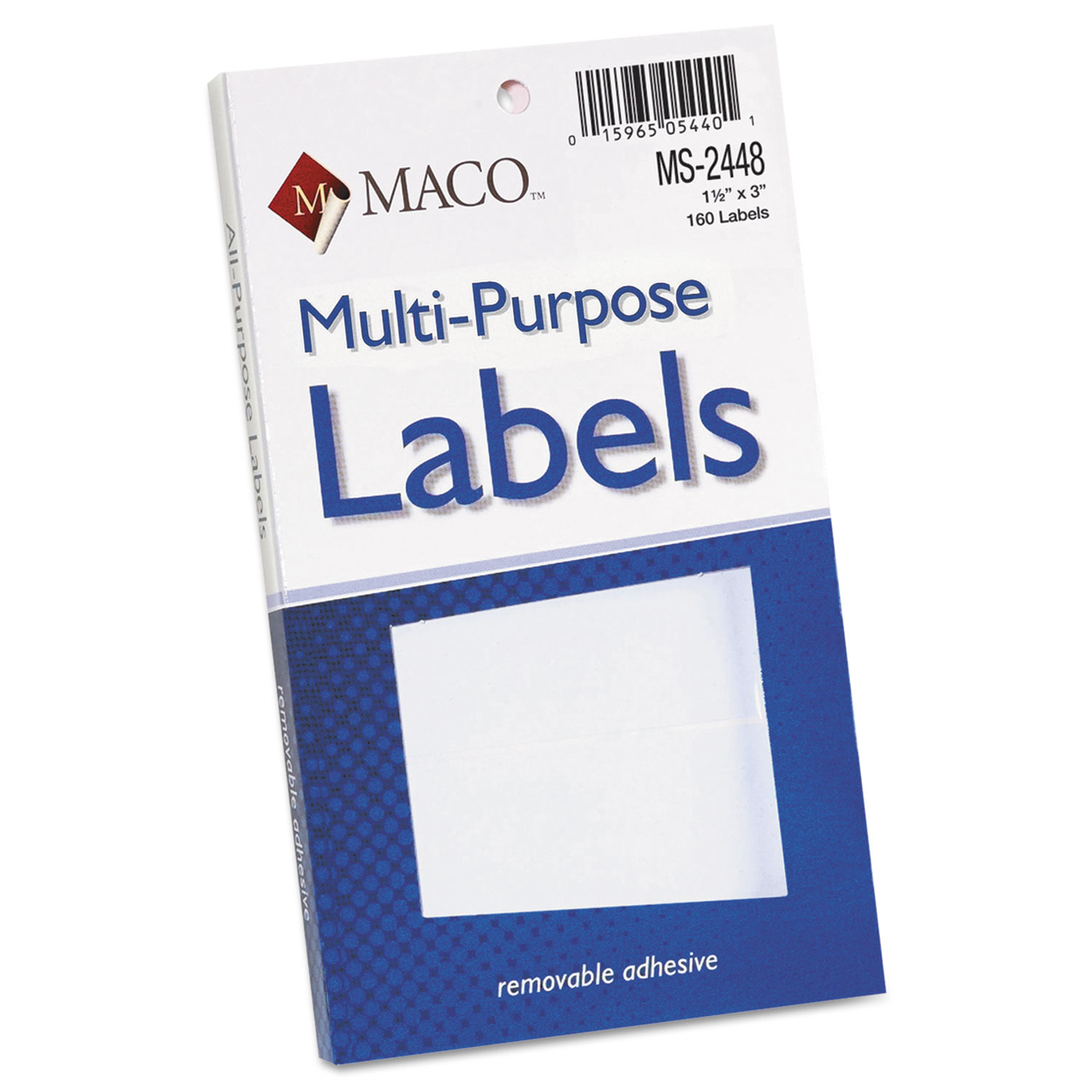 Multi-Purpose Self-Adhesive Removable Labels, 1 1/2 x 3, White, 160/Pack