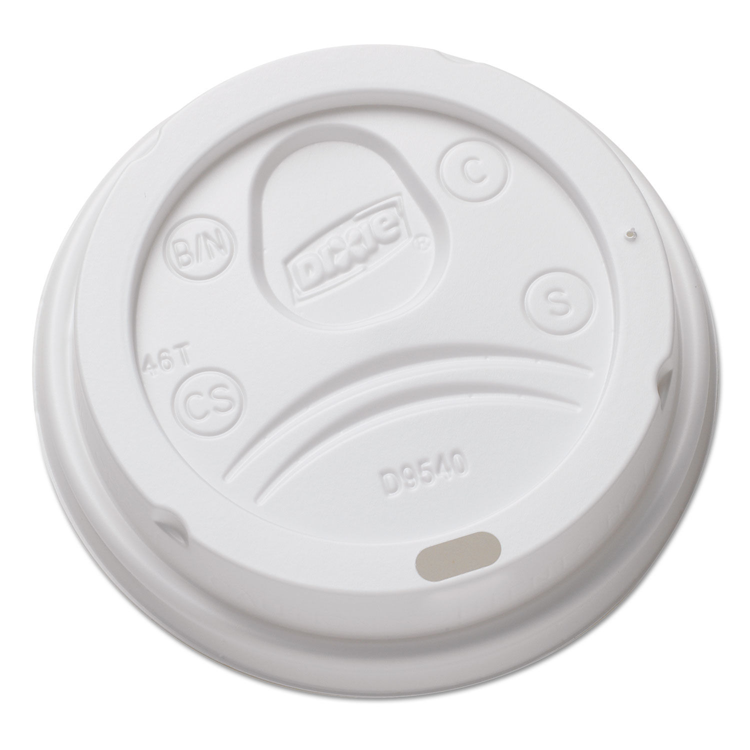  Dixie DL9540 Sip-Through Dome Hot Drink Lids for 10 oz Cups, White, 100/Pack, 1000/Carton (DXEDL9540CT) 