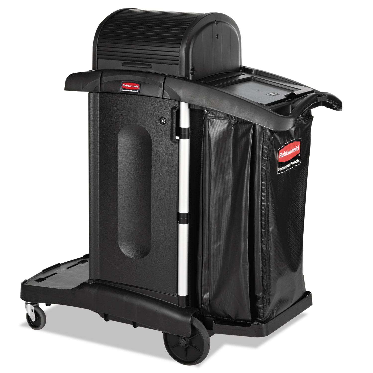  Rubbermaid Commercial 1861427 Executive High Security Janitorial Cleaning Cart, 23.1w x 39.6d x 27.5h, Black (RCP1861427) 