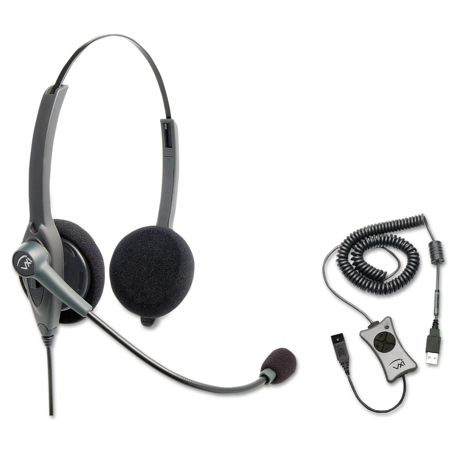 TalkPro Binaural UC2 Headset, Gray