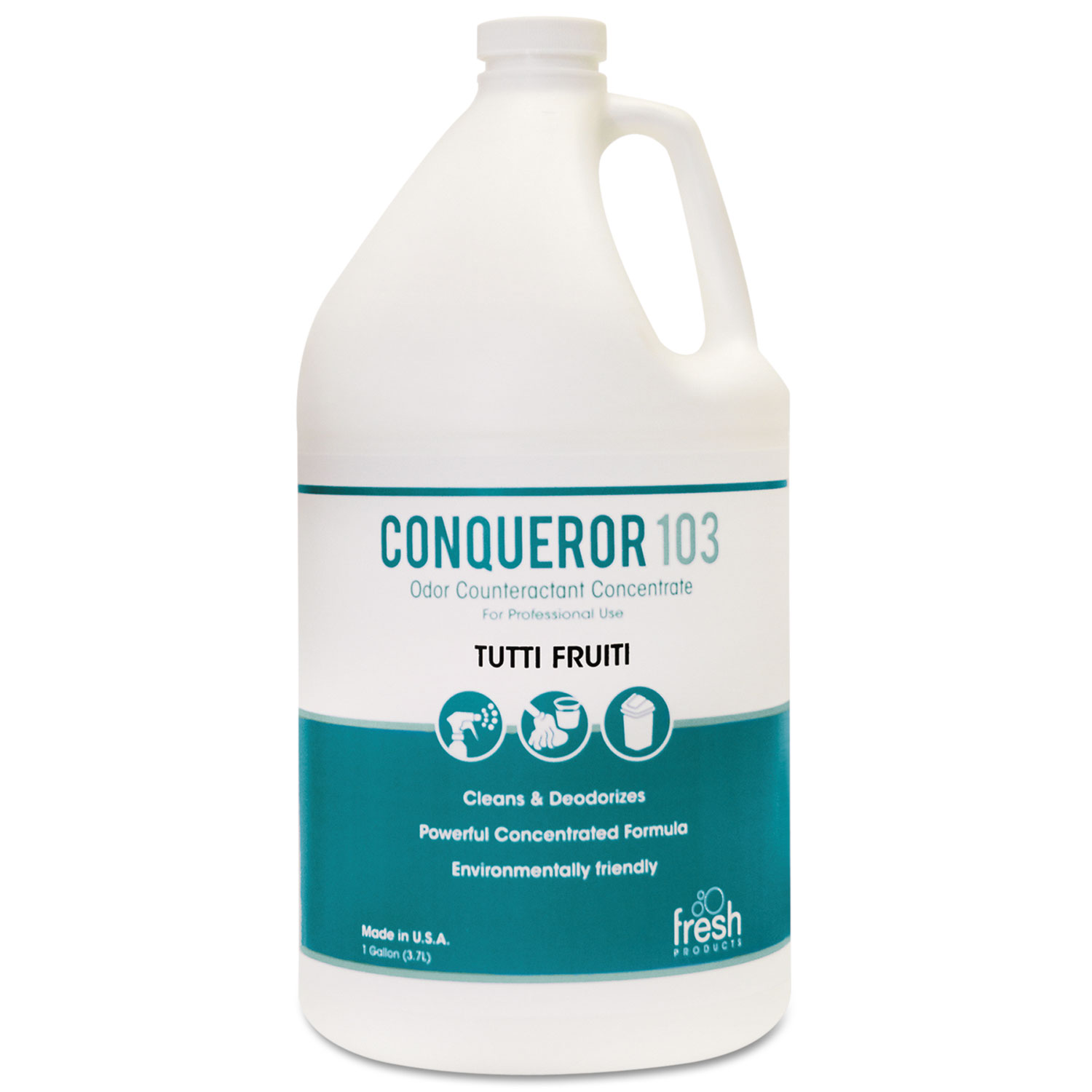  Fresh Products FRS 1-WB-TU Conqueror 103 Odor Counteractant Concentrate, Tutti-Frutti, 1 gal Bottle, 4/Carton (FRS1WBTU) 