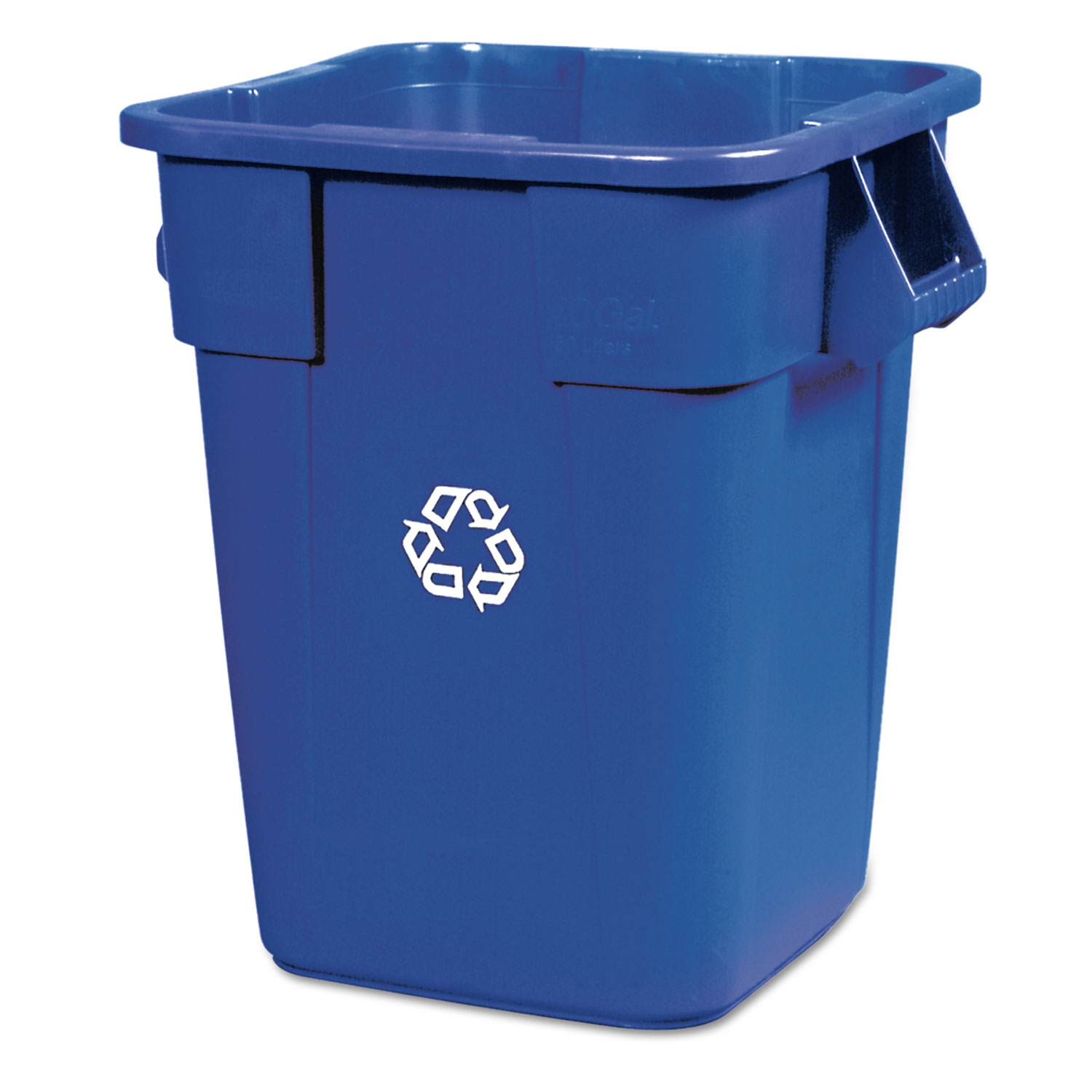 Brute Recycling Container, Square, Polyethylene, 40 gal, Blue