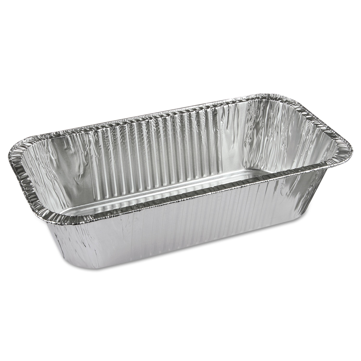  Pactiv Y6062XH Aluminum Bread/Loaf Pans, Ribbed 1/3-Size, 8.04 x 5.9 x 3, 200/Carton (PCTY6062XH) 