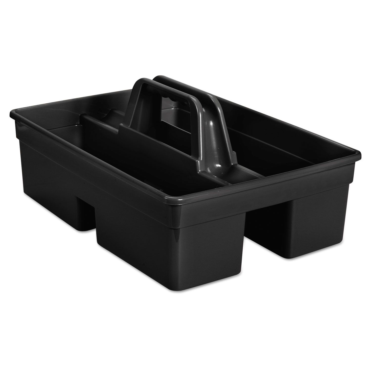 Rubbermaid Executive Carry Caddy, 2-compartment, Plastic, 10 3/4W x 6 1/2H, Black
