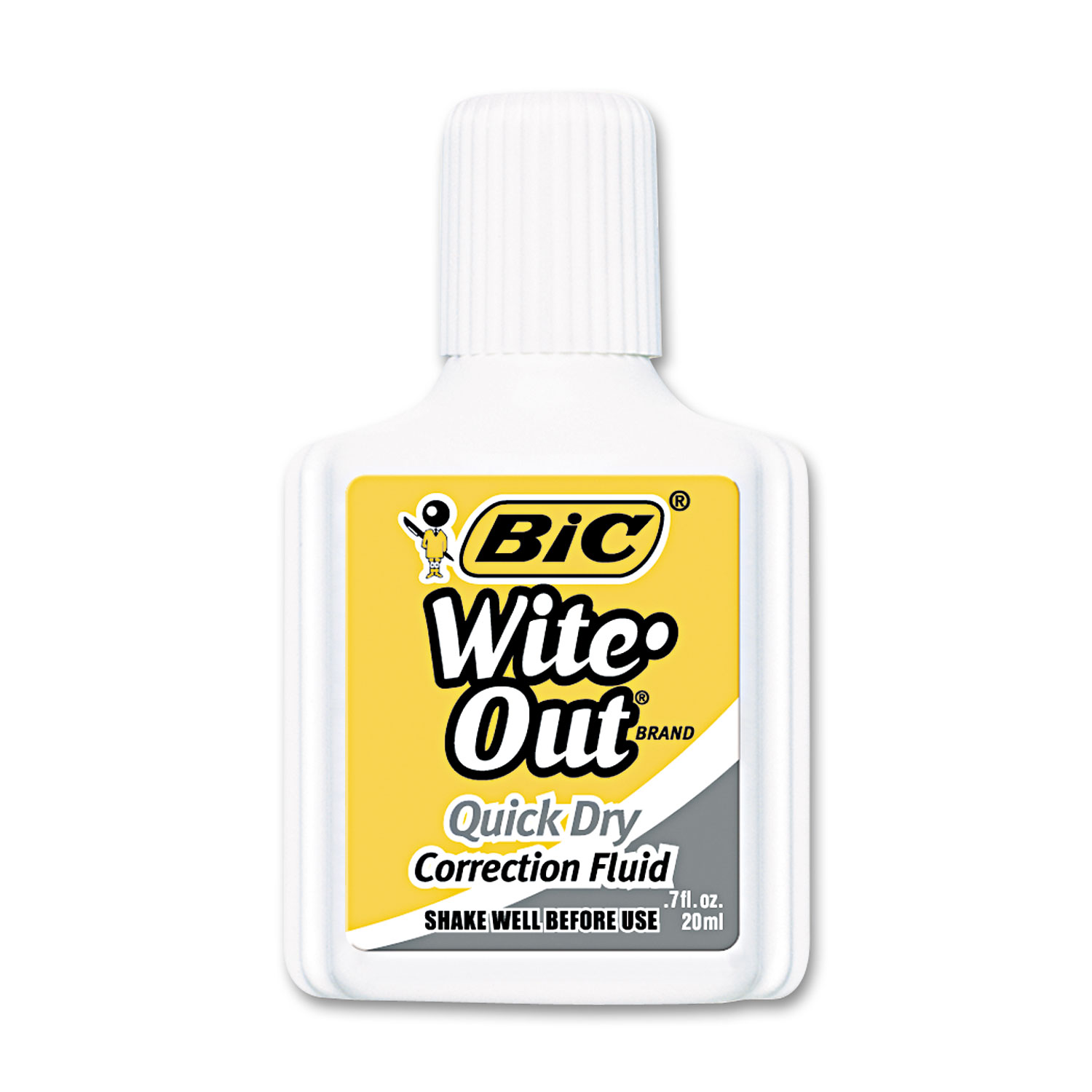 Wite-Out Quick Dry Correction Fluid, 20 ml Bottle, White, 1/Dozen