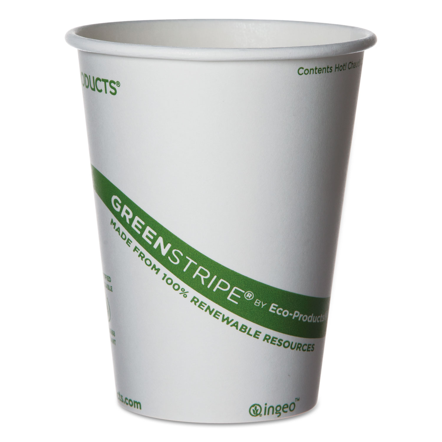  Eco-Products EP-BHC12-GS GreenStripe Renewable & Compostable Hot Cups - 12 oz., 50/PK, 20 PK/CT (ECOEPBHC12GS) 