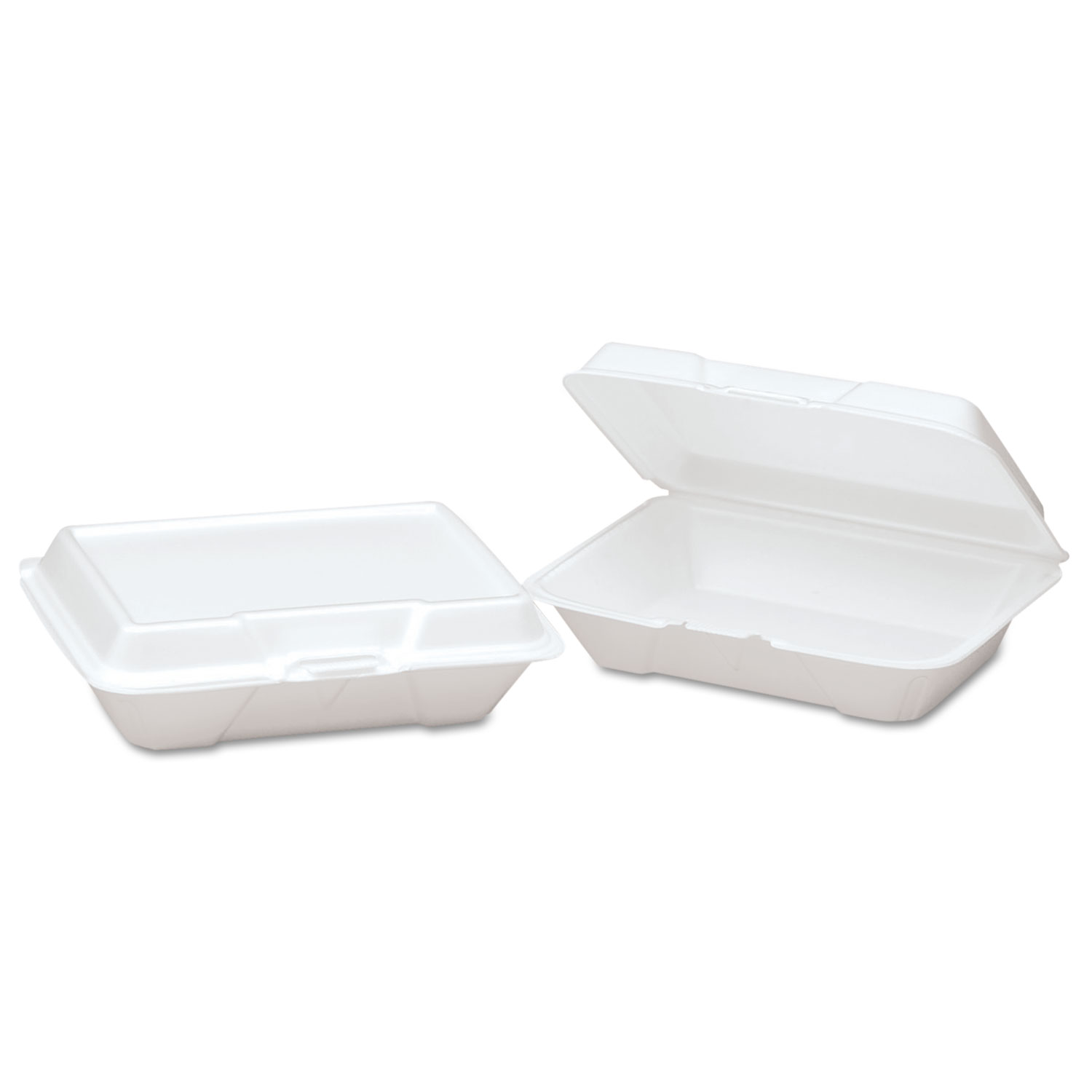  Genpak 20600--- Foam Hinged Carryout Container, Shallow, 9-1/5x6-1/2x2-8/9, White, 100/BG, 2/CT (GNP20600) 