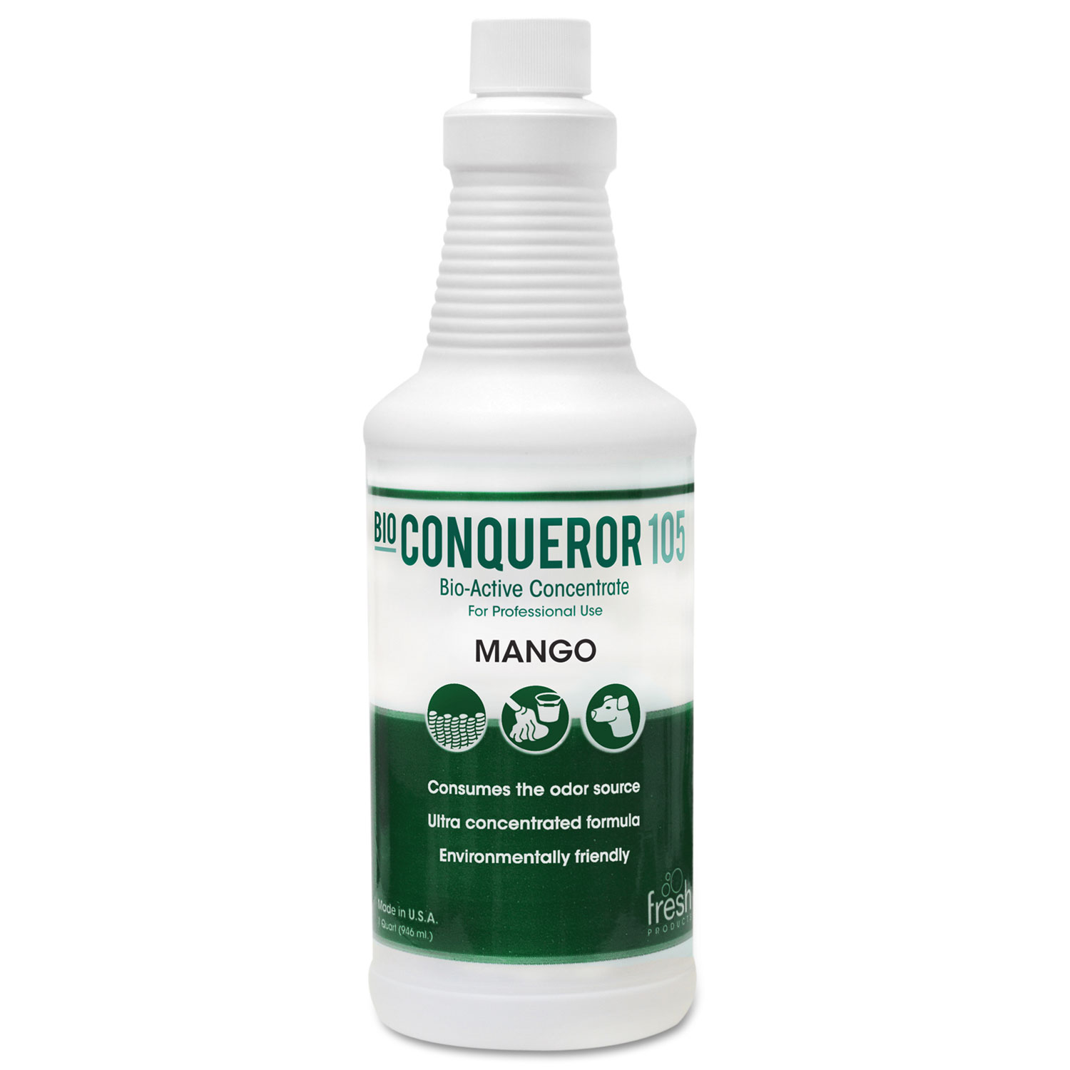  Fresh Products 12-32BWB-MG Bio Conqueror 105 Enzymatic Odor Counteractant Concentrate, Mango, 32 oz, 12/Carton (FRS1232BWBMG) 