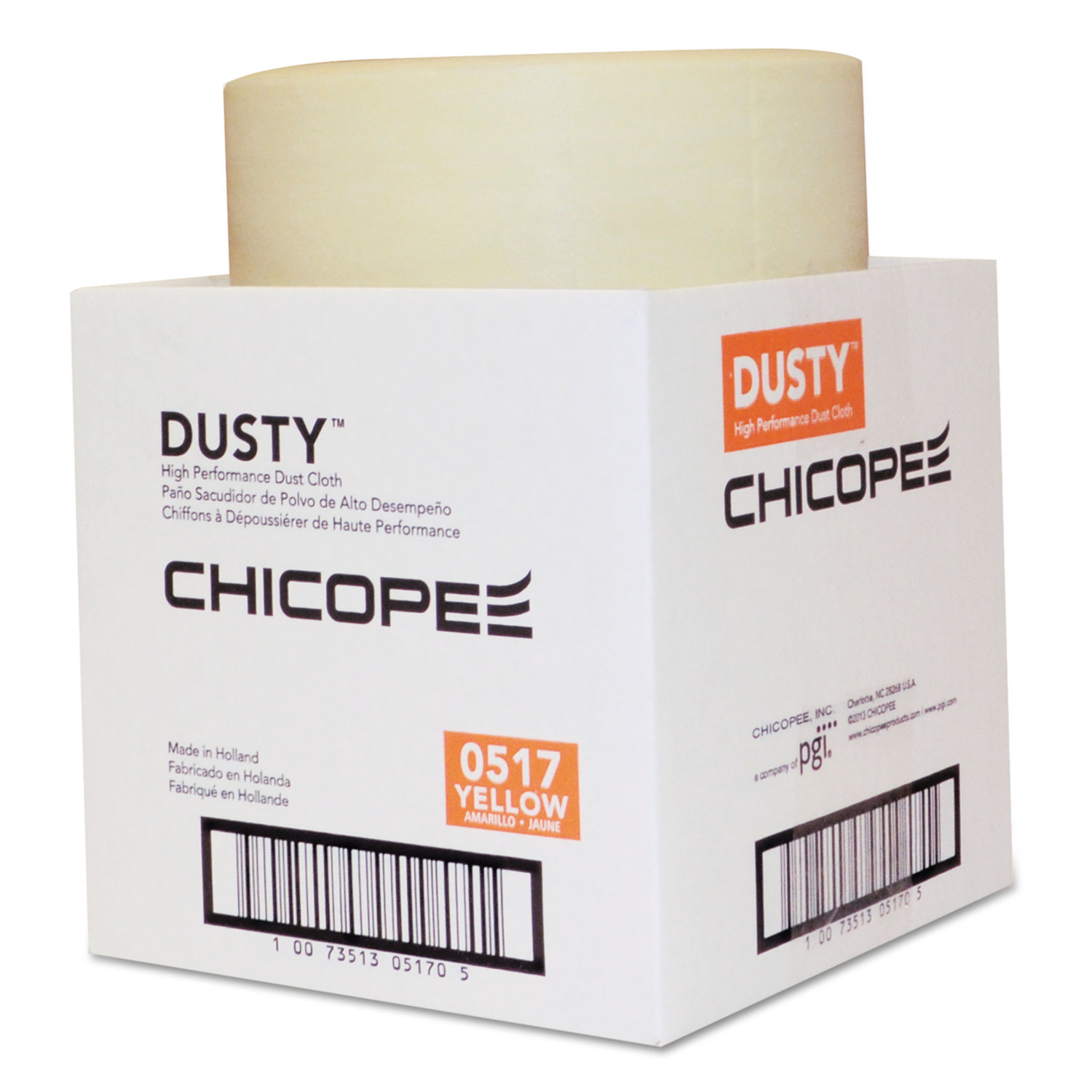  DUSTY 0517 Disposable Dust Cloths, 7 7/8 x 11, Yellow, Rayon/Poly, 350 per Roll, 1 Roll/CT (CHI0517) 