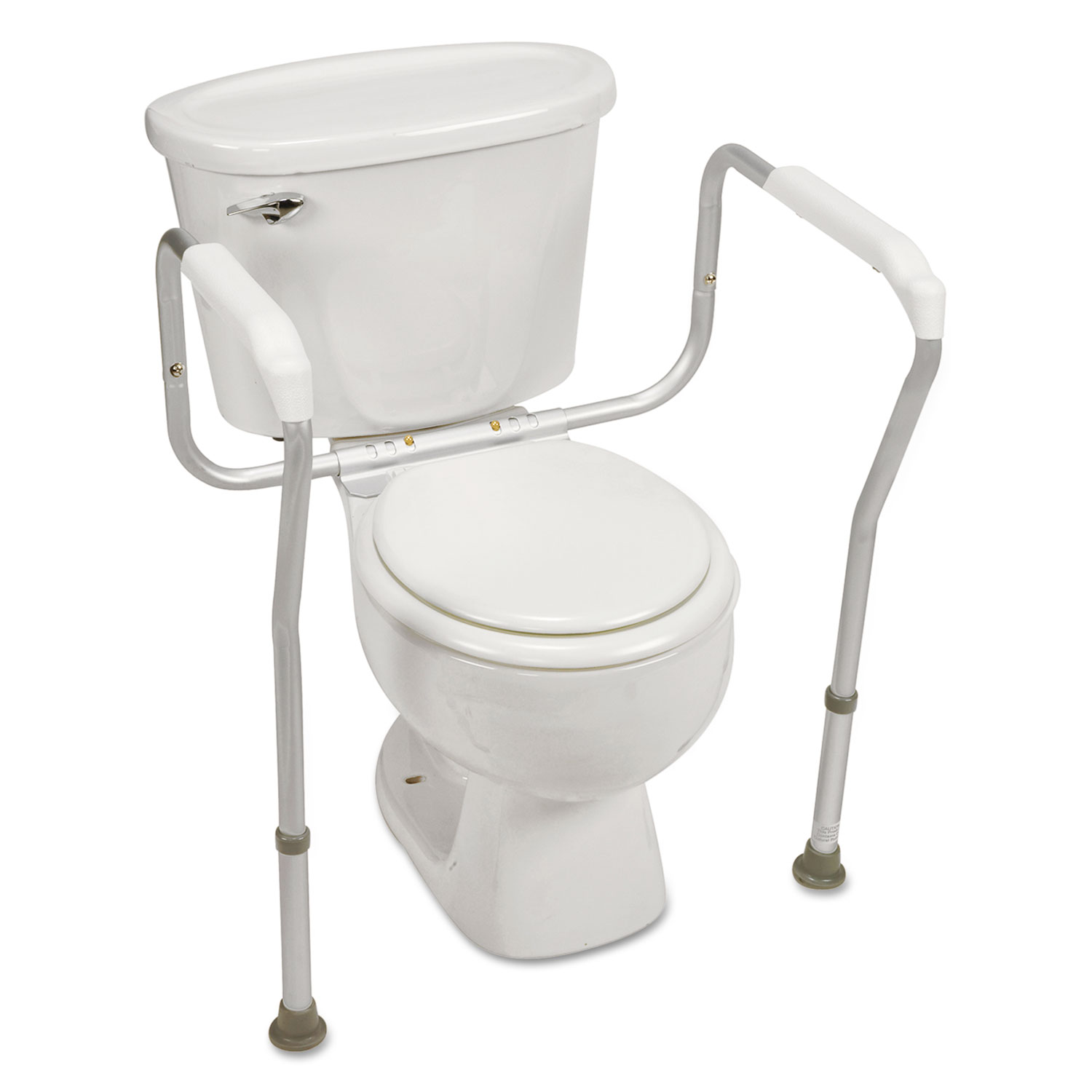 Toilet Safety Arm Support with BactiX Antimicrobial, White, 250 lb Capacity