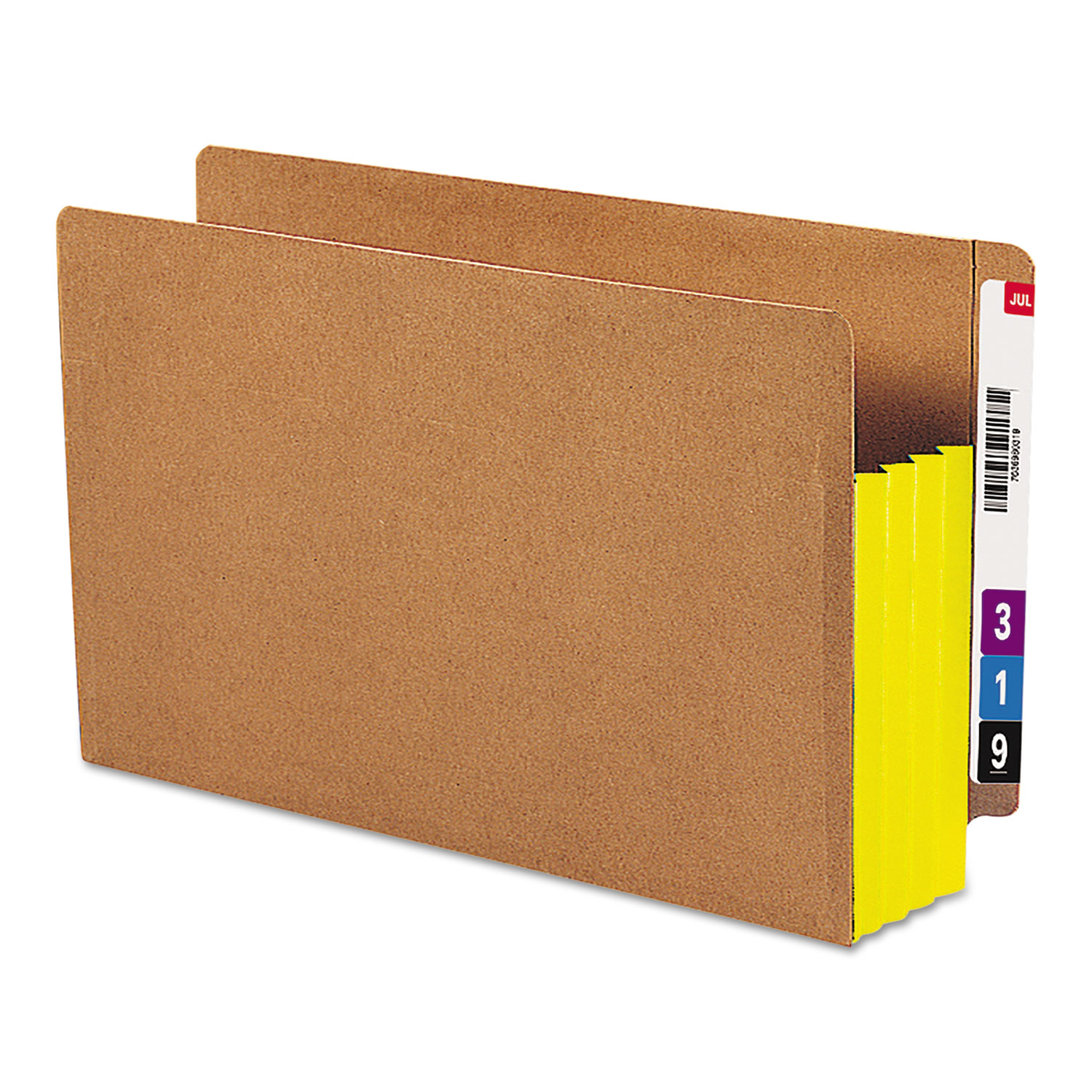 3 1/2 Exp File Pockets, Straight Tab, Legal, Yellow, 10/Box