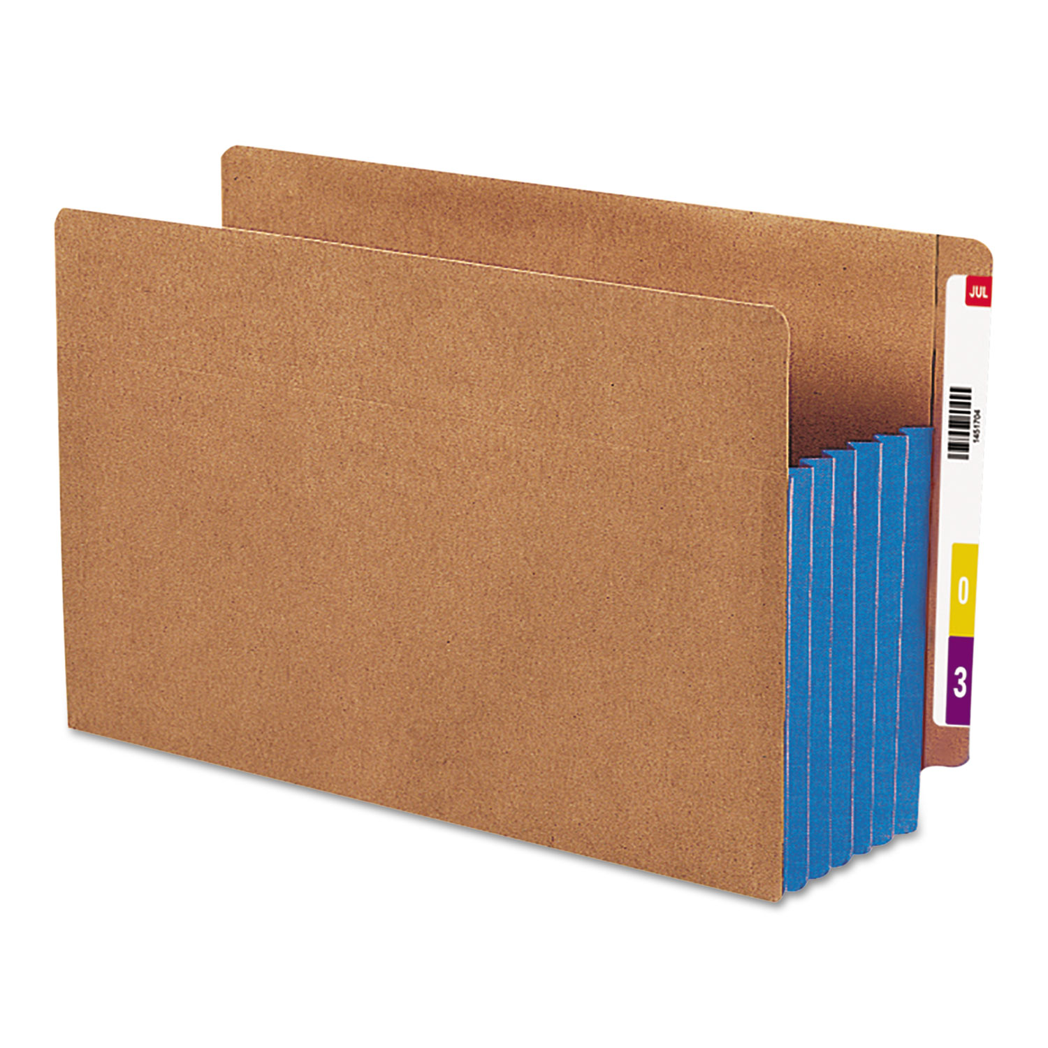 5 1/4 Exp File Pockets, Straight Tab, Legal, Blue, 10/Box