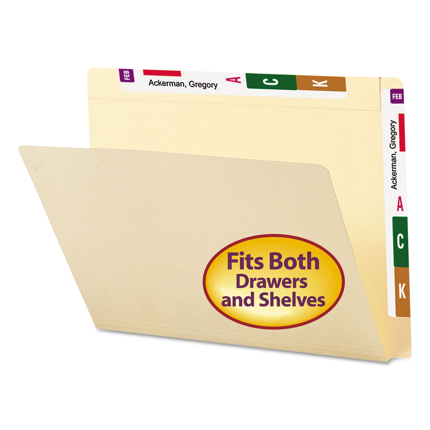  Smead 24190 Heavyweight Manila End Tab Conversion File Folders, Straight Tab, Letter Size, 100/Box (SMD24190) 