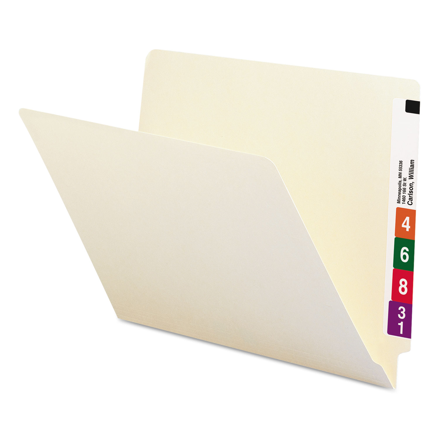 Heavyweight Manila End Tab Folders, 9.5" Front, 1-Ply Straight Tab, Letter Size, 100/Box