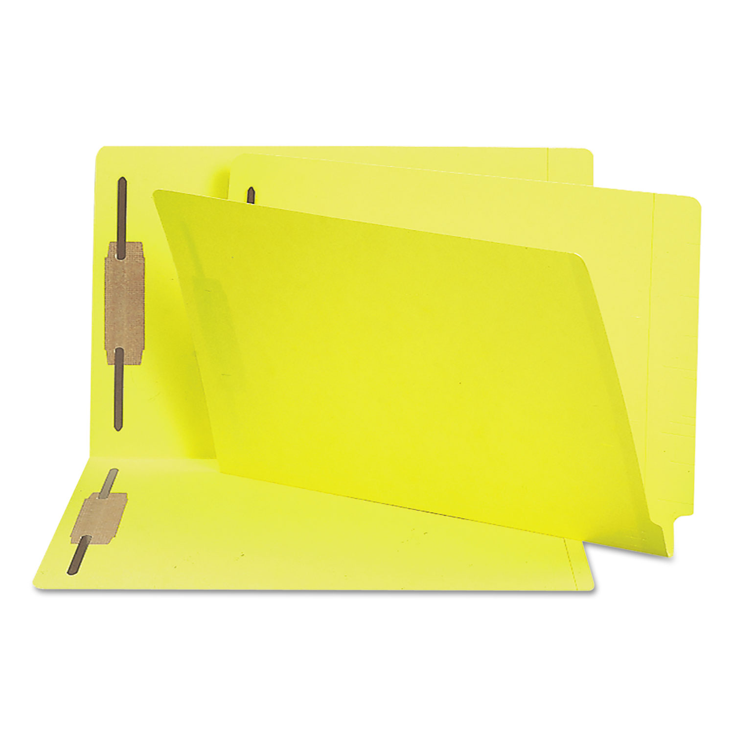  Smead 28940 Heavyweight Colored End Tab Folders with Two Fasteners, Straight Tab, Legal Size, Yellow, 50/Box (SMD28940) 