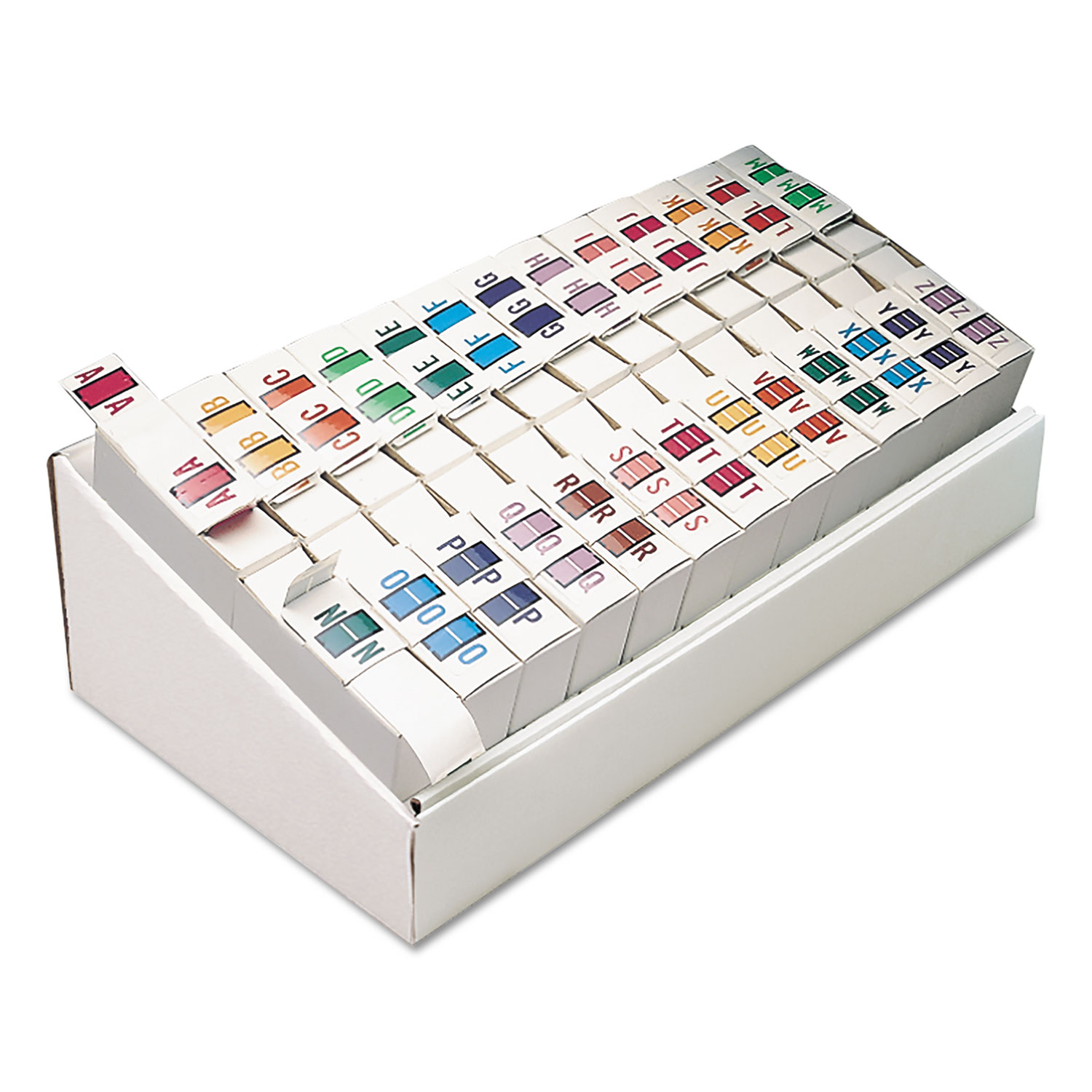  Smead 67070 A-Z Color-Coded End Tab Filing Labels, A-Z, 1 x 1.25, White, 500/Roll, 26 Rolls/Box (SMD67070) 