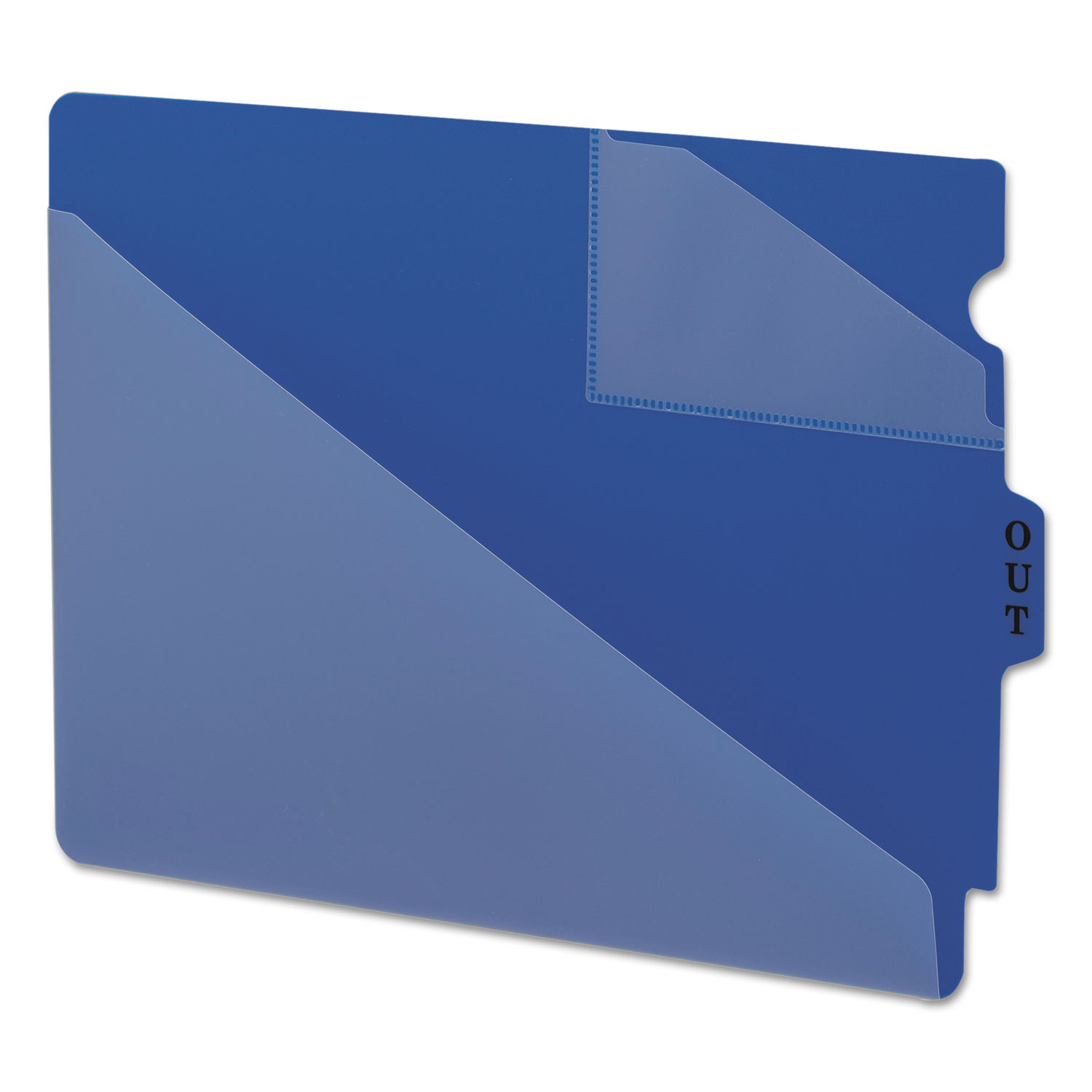  Smead 61961 End Tab Poly Out Guides, Two-Pocket Style, 1/3-Cut End Tab, Out, 8.5 x 11, Blue, 50/Box (SMD61961) 