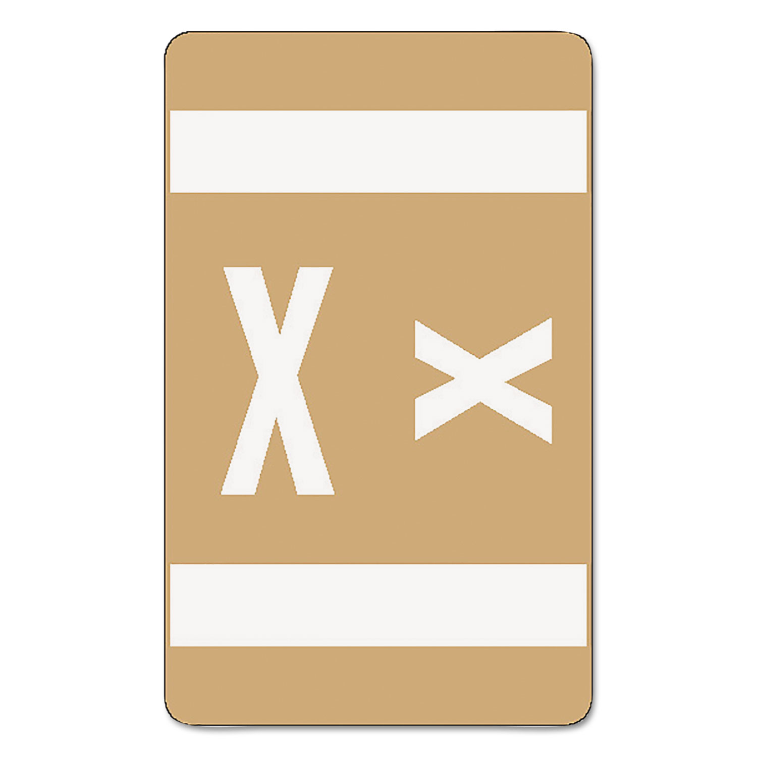 Alpha-Z Color-Coded Second Letter Labels, Letter X, Light Brown, 100/Pack