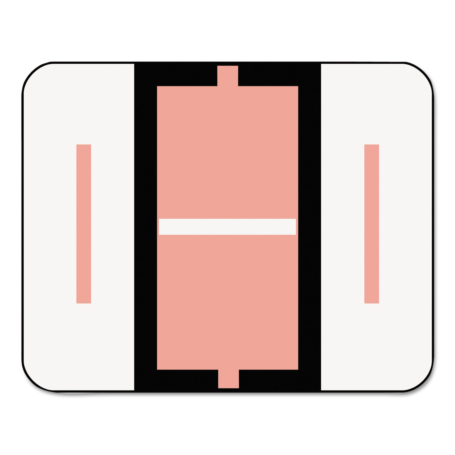 A-Z Color-Coded Bar-Style End Tab Labels, Letter I, Pink, 500/Roll