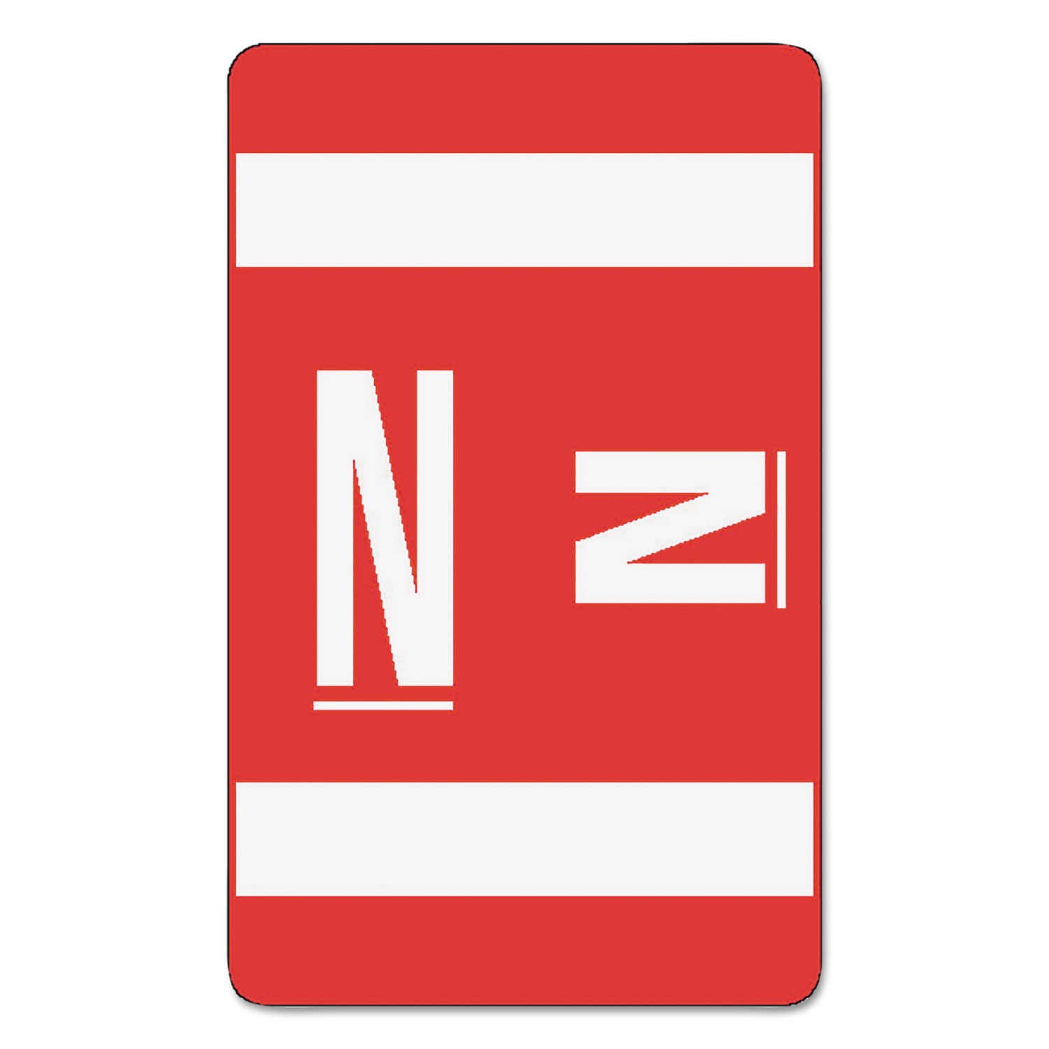  Smead 67184 AlphaZ Color-Coded Second Letter Alphabetical Labels, N, 1 x 1.63, Red, 10/Sheet, 10 Sheets/Pack (SMD67184) 