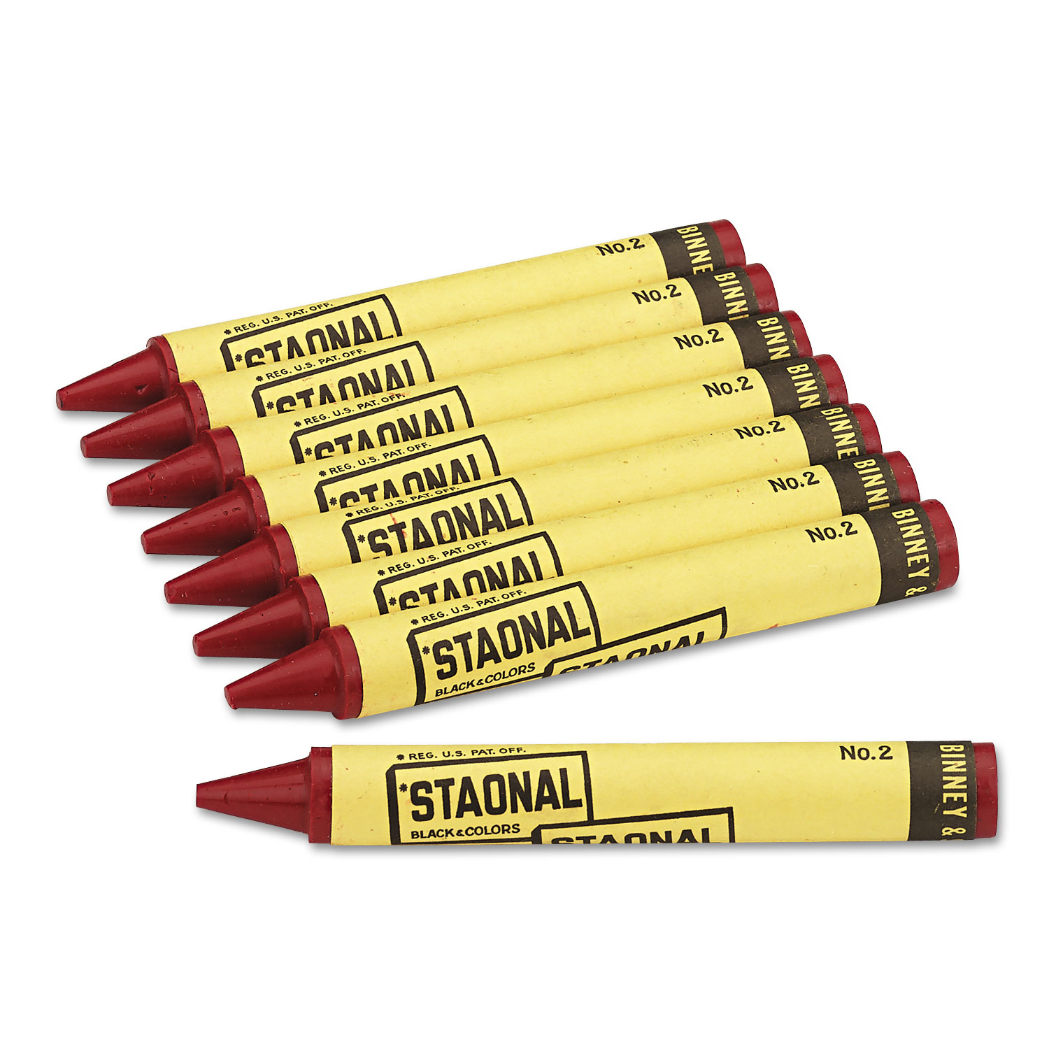Staonal Marking Crayons, Red, 8/Box