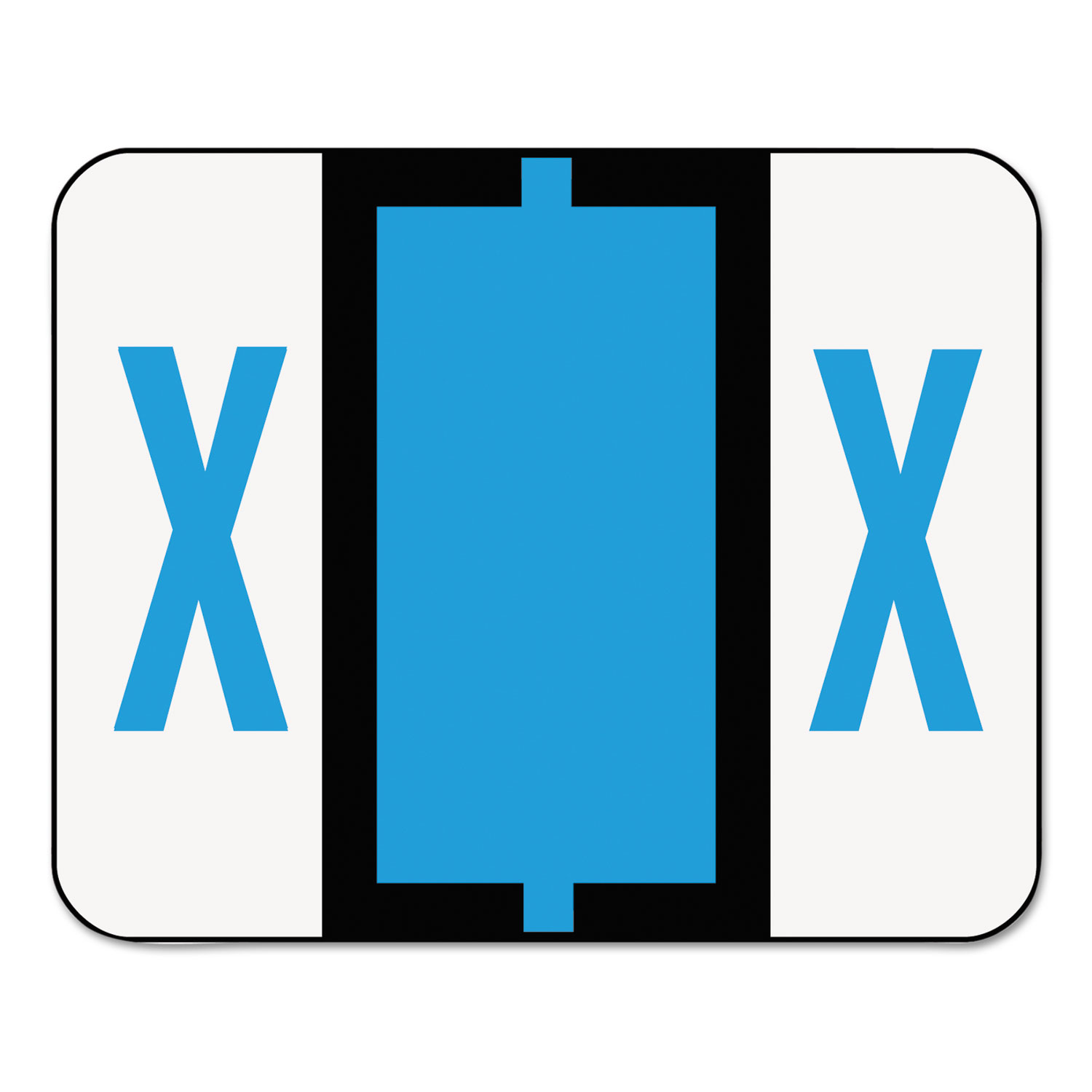 A-Z Color-Coded Bar-Style End Tab Labels, Letter X, Blue, 500/Roll