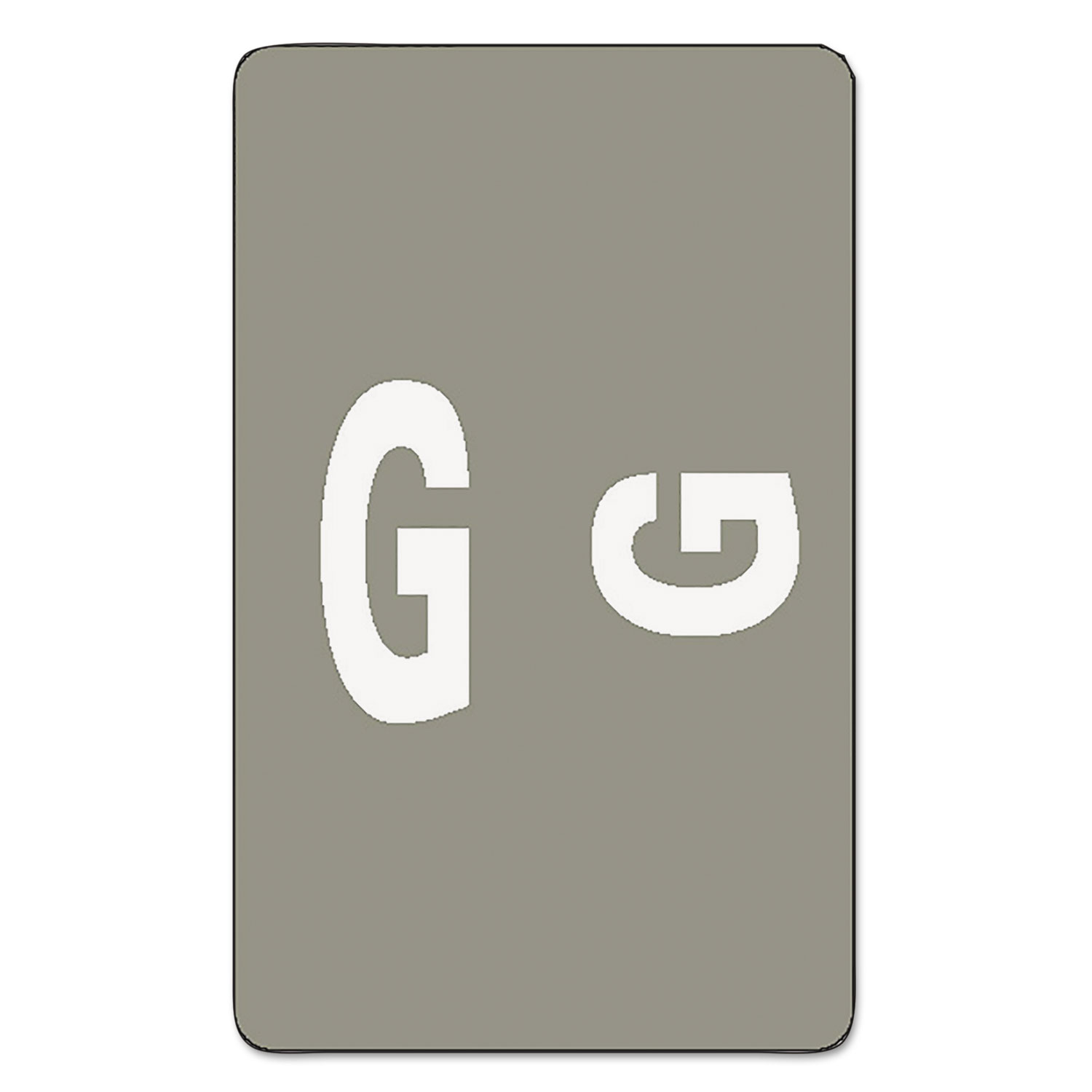 Alpha-Z Color-Coded Second Letter Labels, Letter G, Gray, 100/Pack