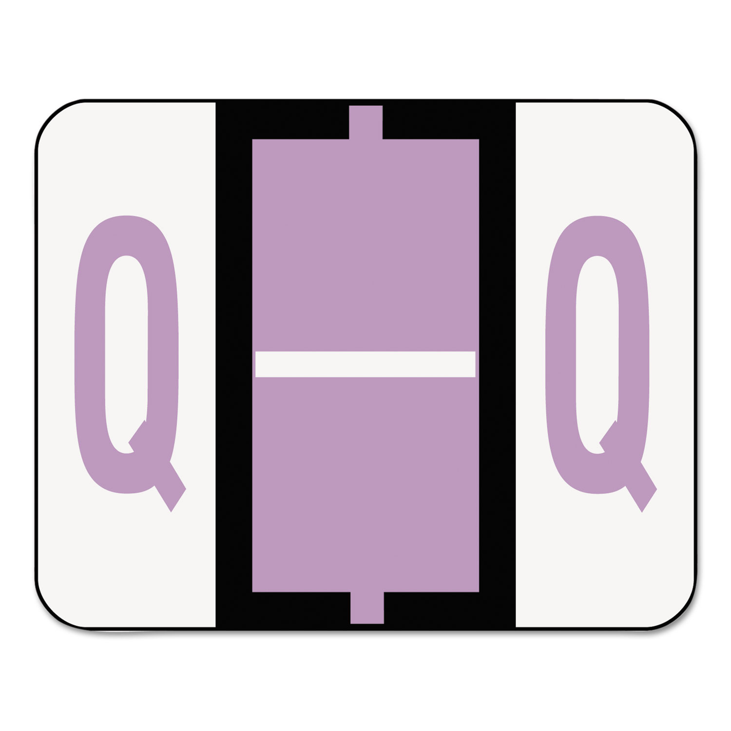 A-Z Color-Coded Bar-Style End Tab Labels, Letter Q, Lavender, 500/Roll