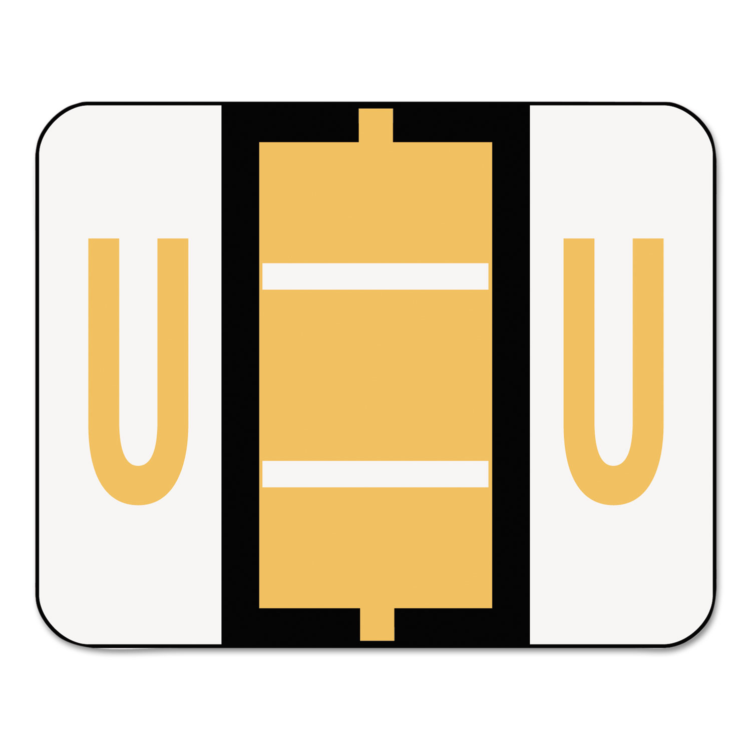 A-Z Color-Coded Bar-Style End Tab Labels, Letter U, Light Orange, 500/Roll