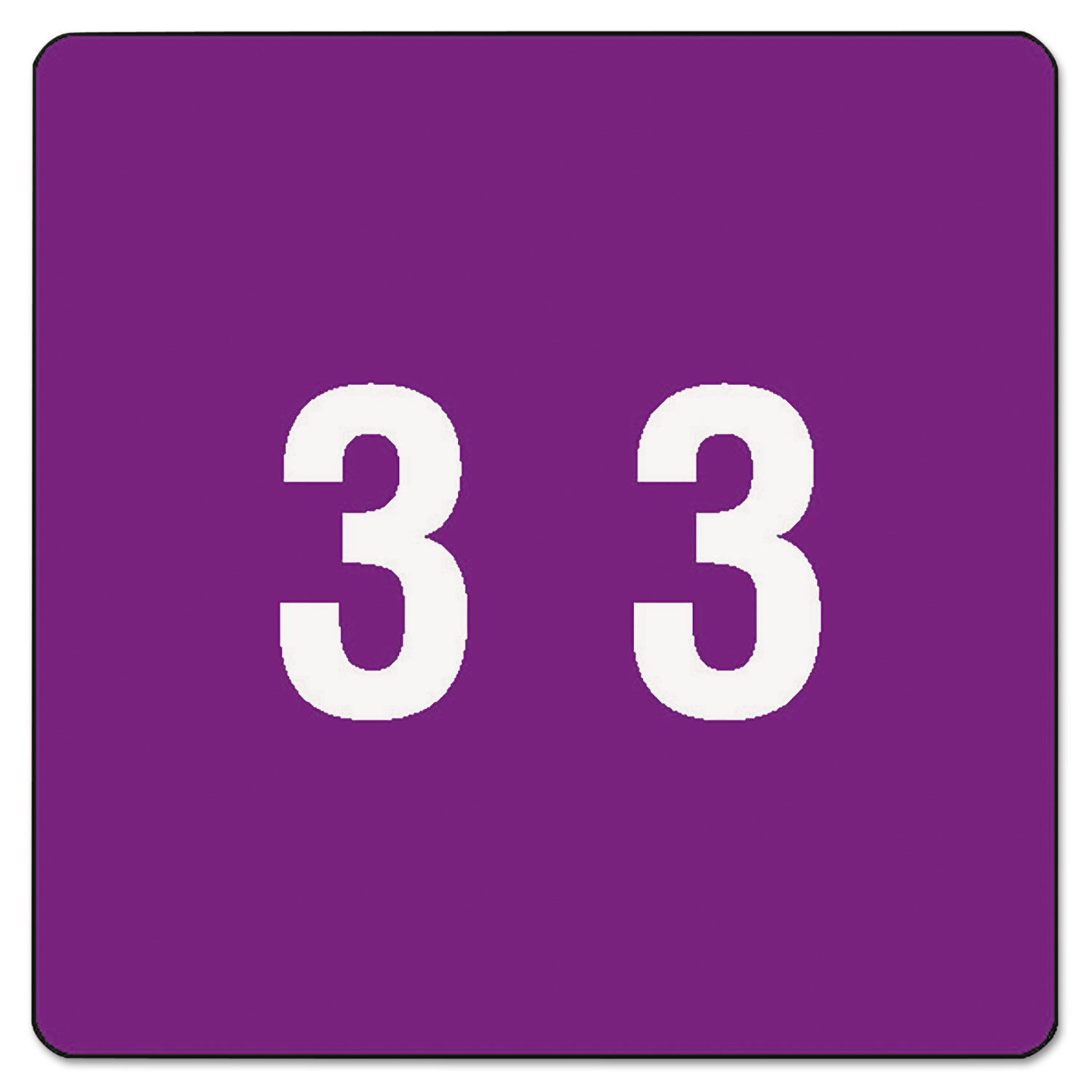  Smead 67423 Numerical End Tab File Folder Labels, 3, 1.5 x 1.5, Purple, 250/Roll (SMD67423) 