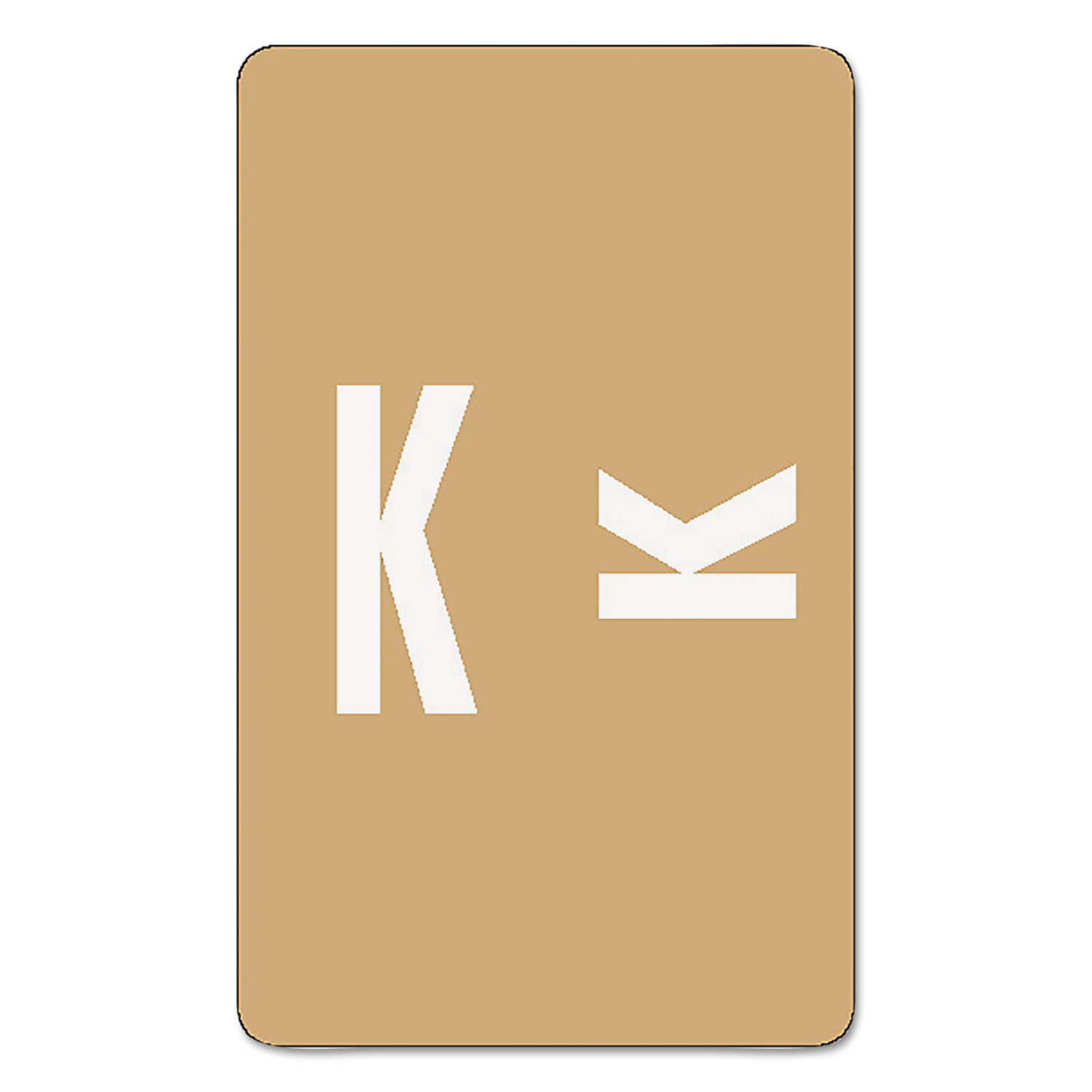  Smead 67181 AlphaZ Color-Coded Second Letter Alphabetical Labels, K, 1 x 1.63, Light Brown, 10/Sheet, 10 Sheets/Pack (SMD67181) 