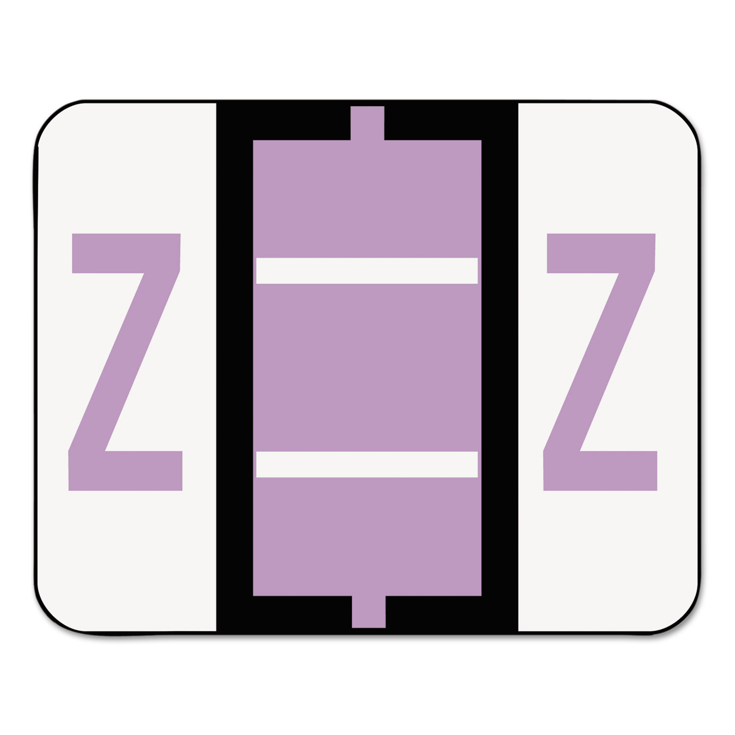 A-Z Color-Coded Bar-Style End Tab Labels, Letter Z, Lavender, 500/Roll