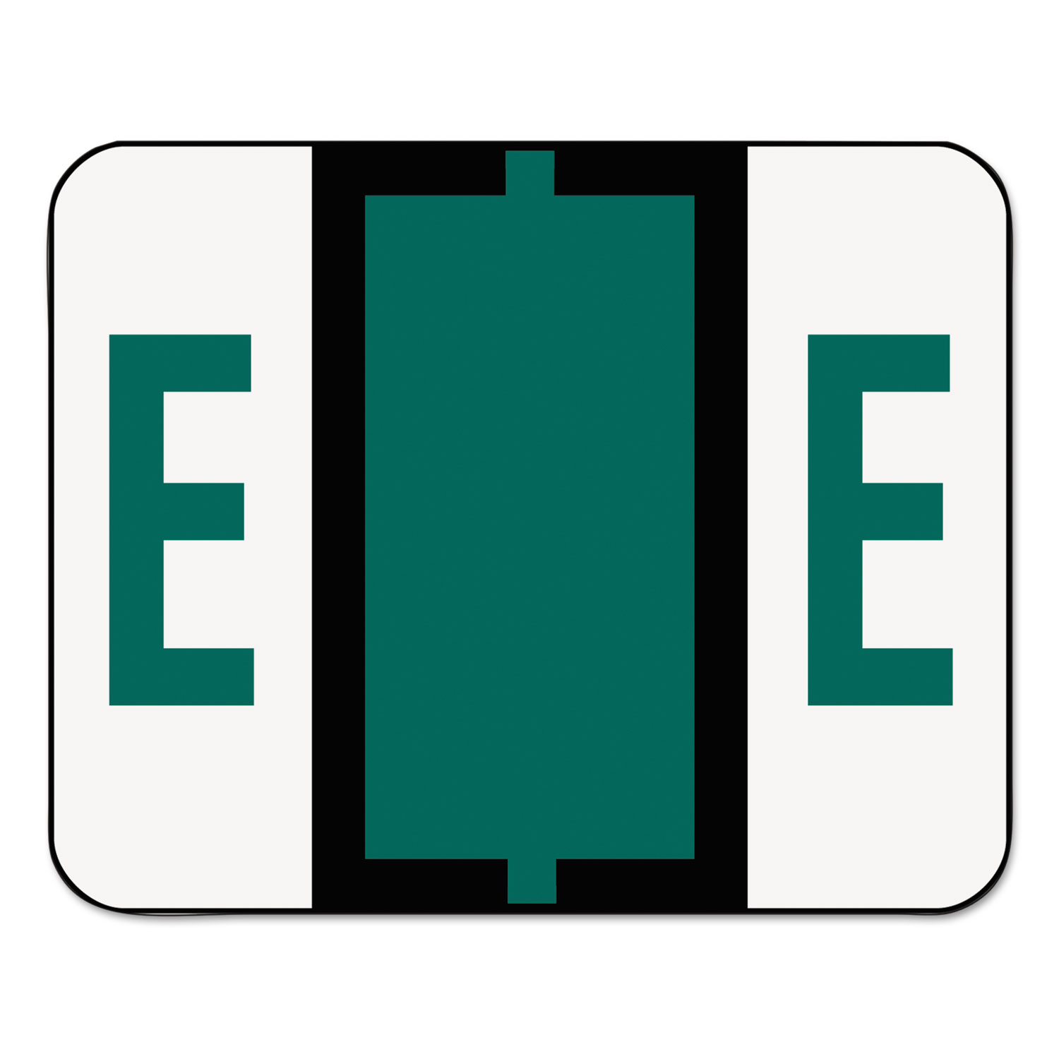A-Z Color-Coded Bar-Style End Tab Labels, Letter E, Dark Green, 500/Roll