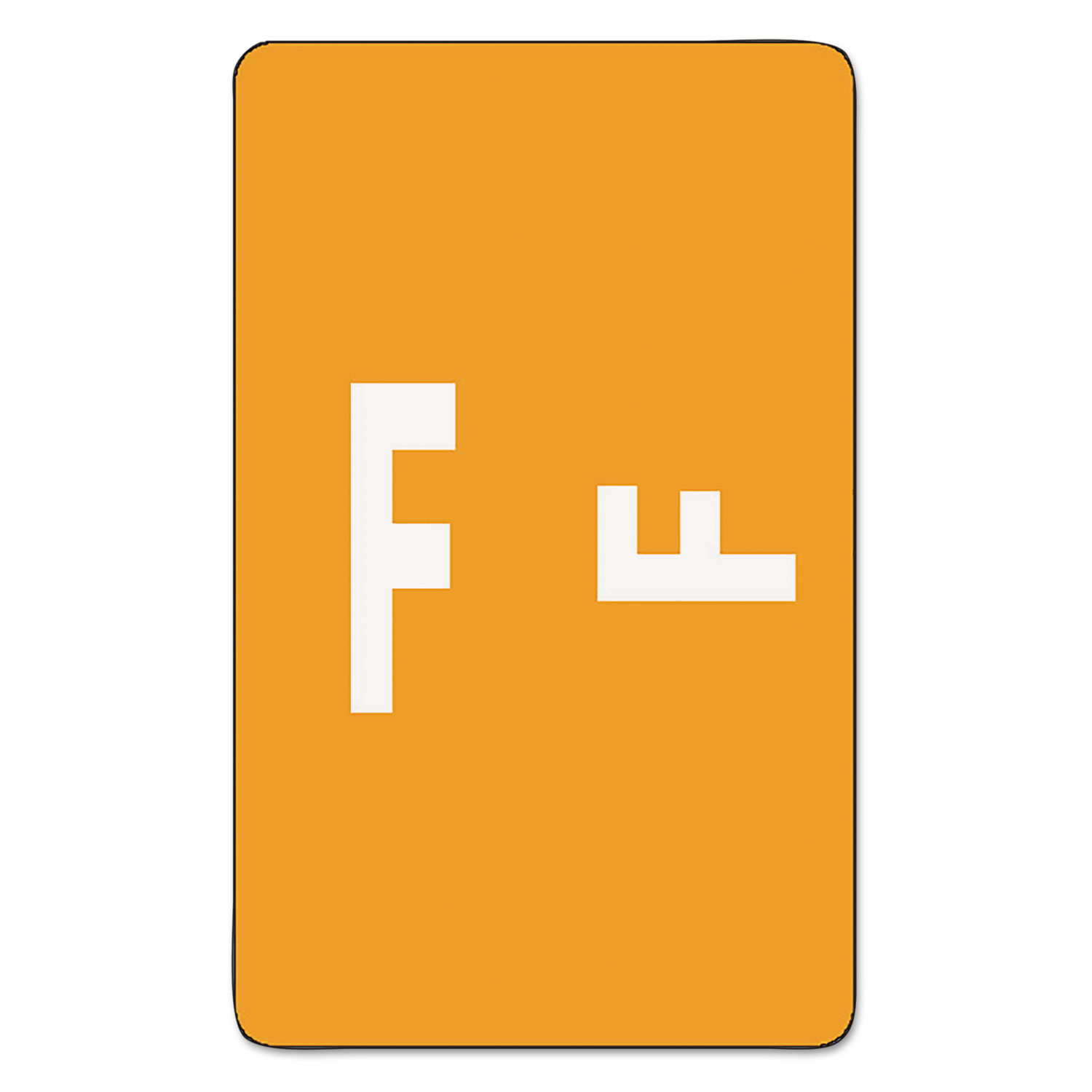 Alpha-Z Color-Coded Second Letter Labels, Letter F, Orange, 100/Pack
