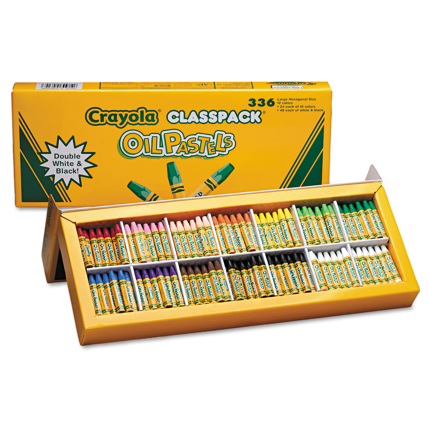 Oil Pastels,12-Color Set, Assorted, 336/Pack