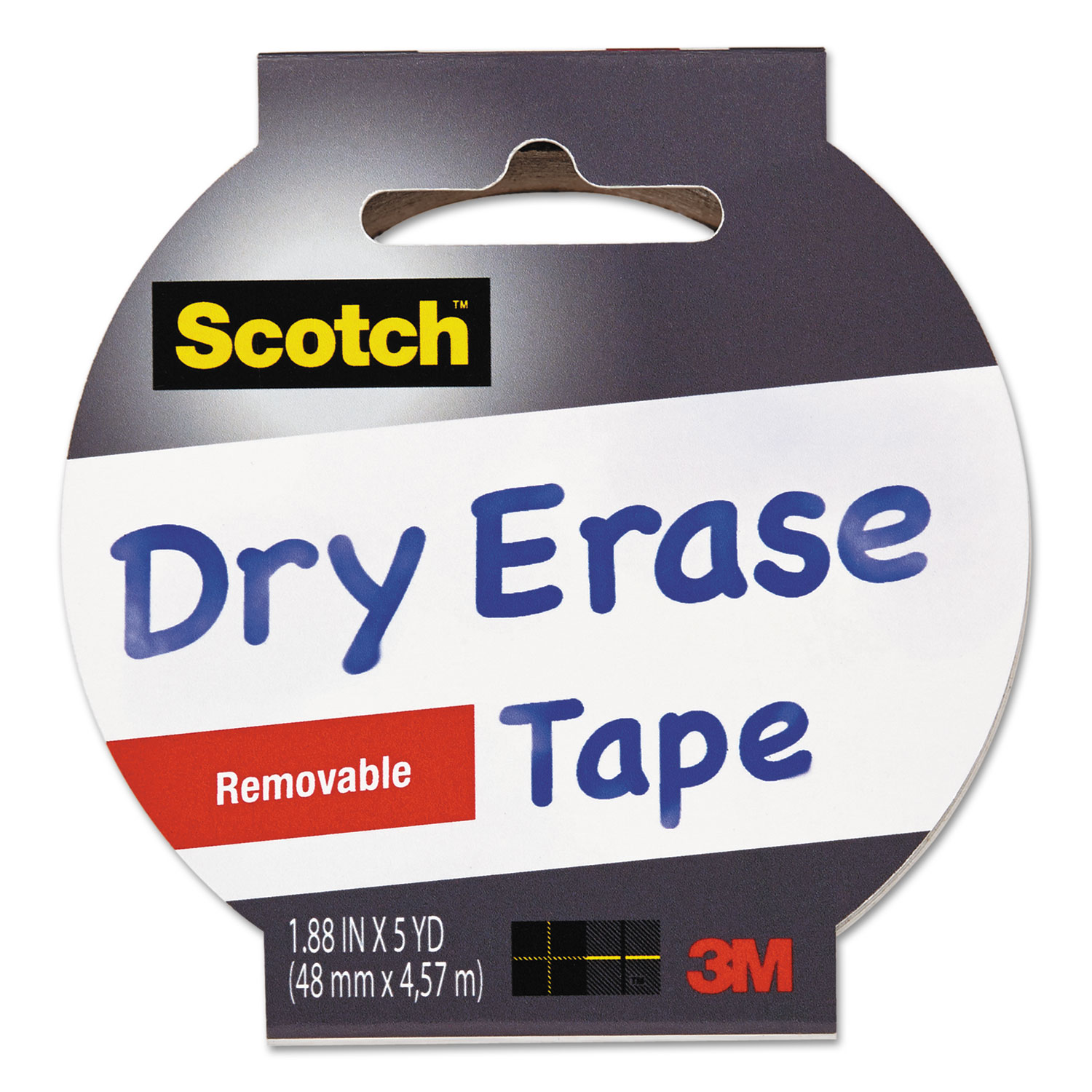  Scotch 1905R-DE-WHT Dry Erase Tape, 3 Core, 1.88 x 5 yds, White (MMM1905RDEWHT) 