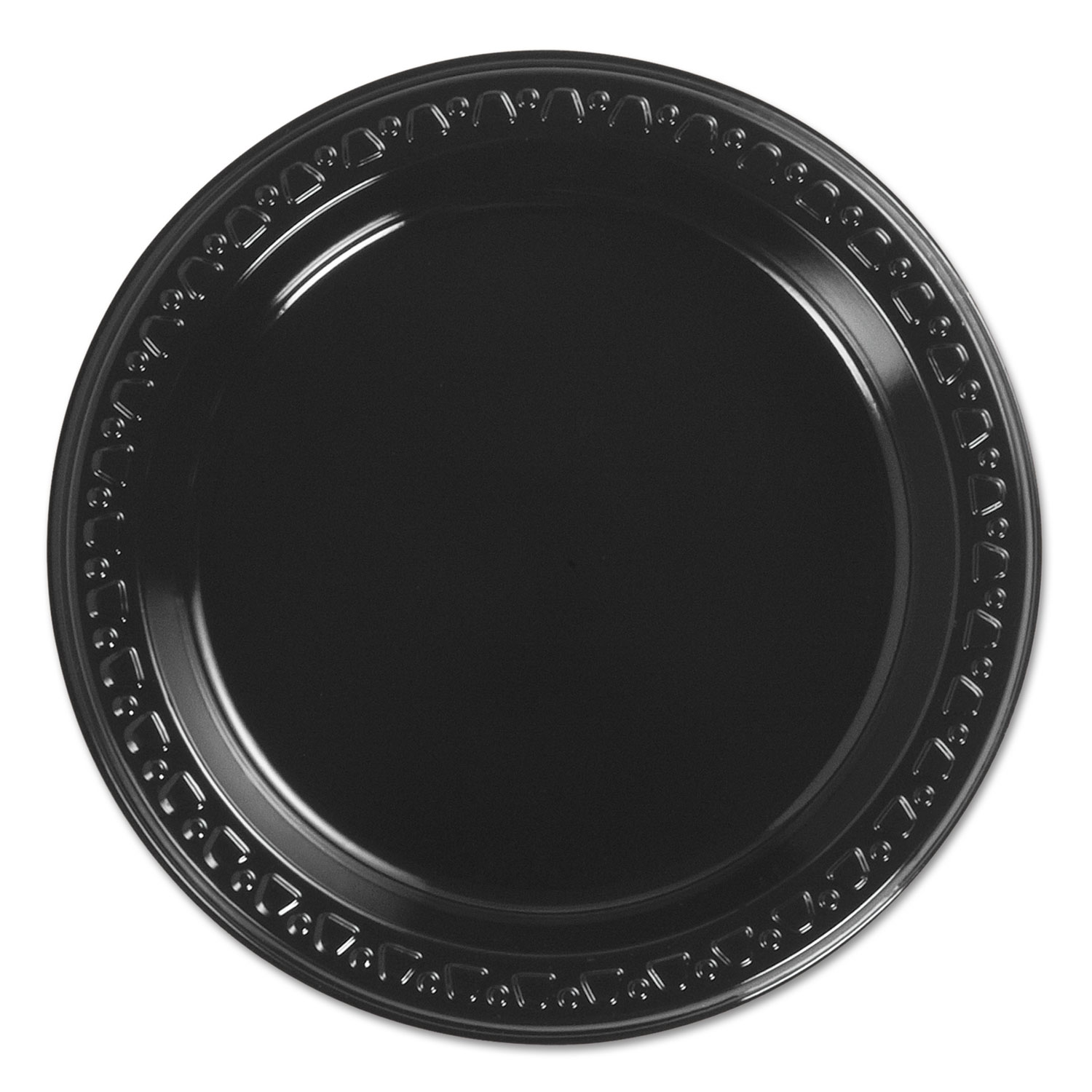  Chinet 81406 Heavyweight Plastic Plates, 6 Inch, Black, Round, 125/BG, 8 BG/CT (HUH81406C) 