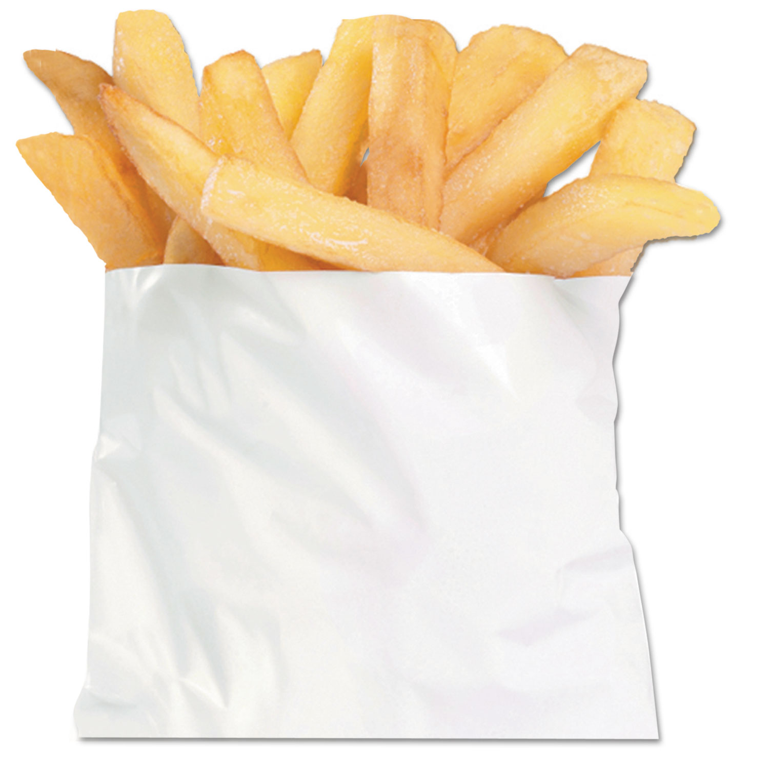French Fry Bags, 4.5" x 4.5", White, 2,000/Carton