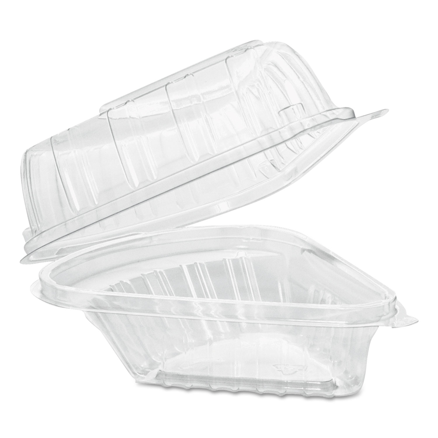  Dart C54HT1 Showtime Clear Hinged Containers, Pie Wedge, 6 2/3 oz, Plastic, 125/PK, 2 PK/CT (DCCC54HT1) 