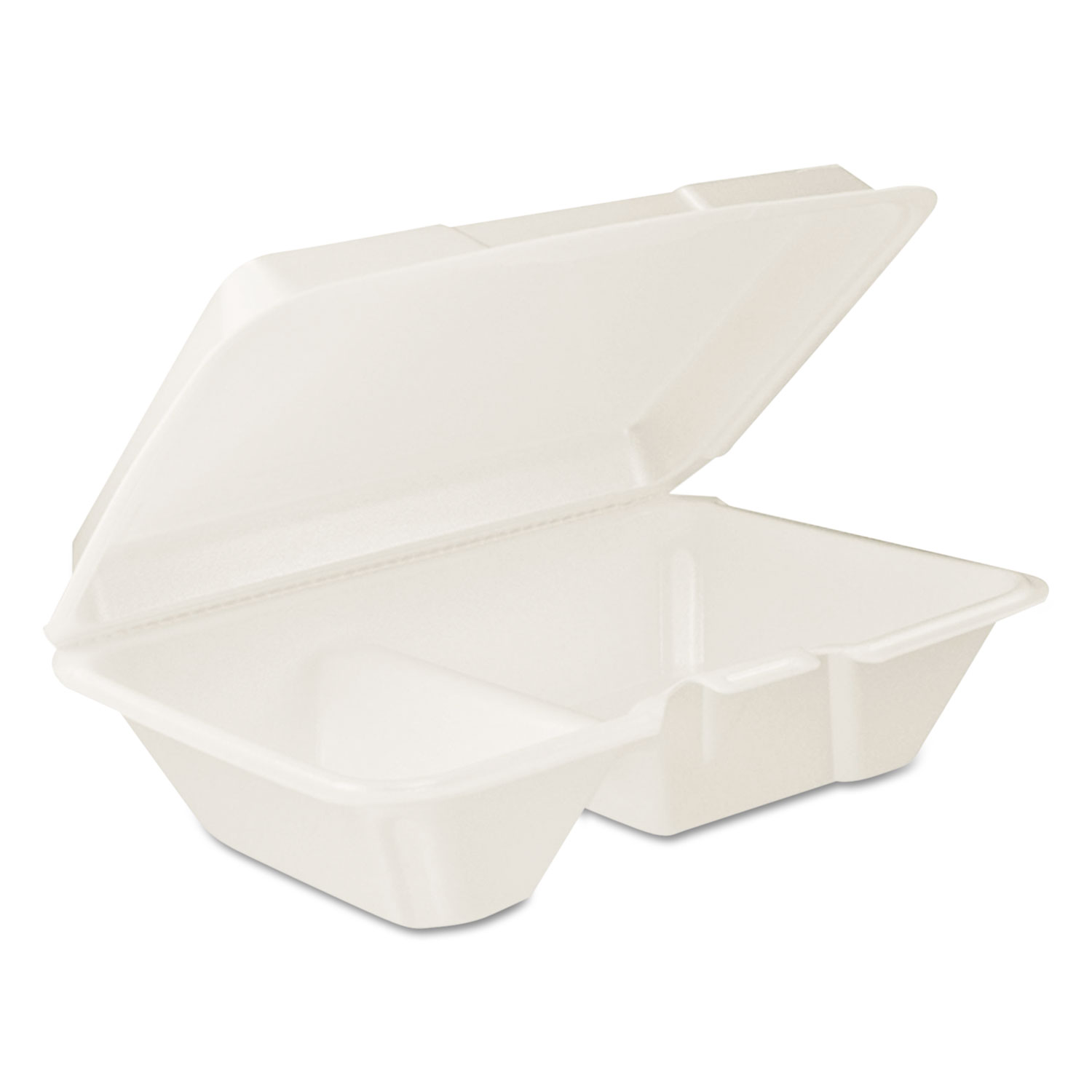  Dart 205HT2 Hinged Lid Carryout Container, White, 9 1/3 x 2 9/10 x 6 2/5, 100/BG, 2 BG/CT (DCC205HT2) 