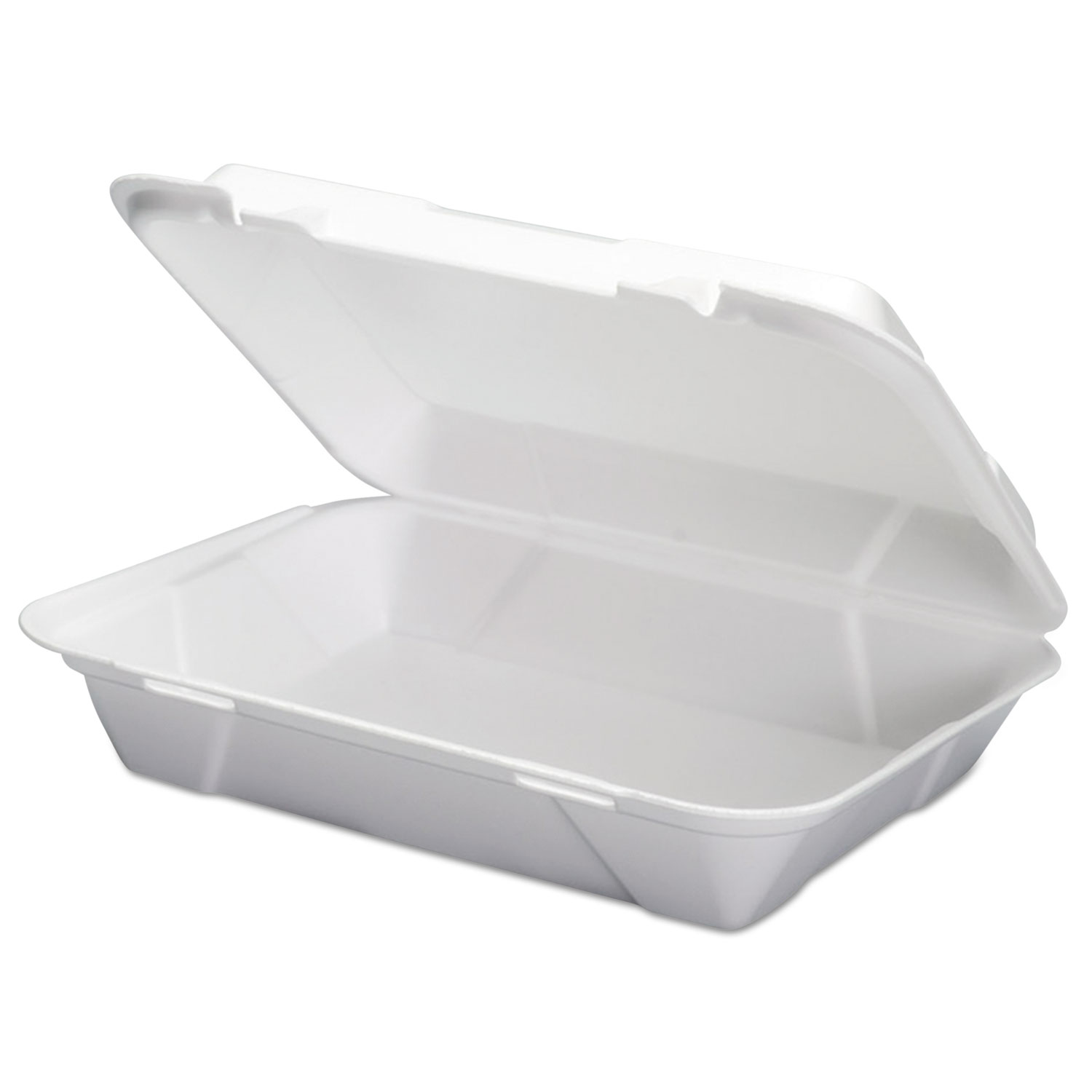 White 9 X 9 Foam Hinged Containers, Genpak SN200