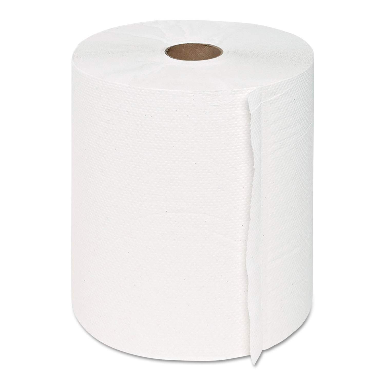 Hardwound Roll Towels, 1-Ply, White, 8 x 600 ft, 12 Rolls/Carton
