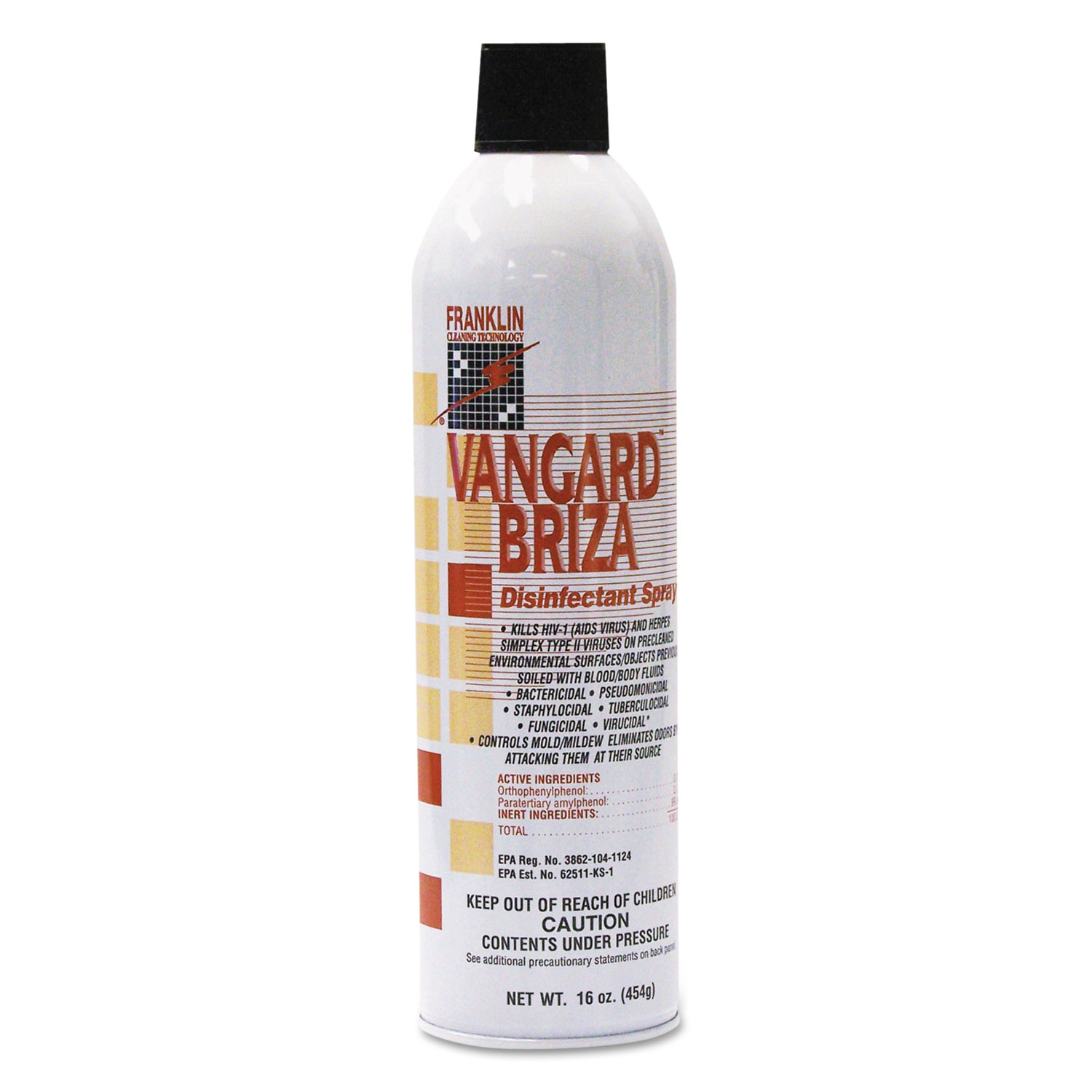  Franklin Cleaning Technology FRK F811015 Vangard Briza Surface Disinfectant/Space Spray, Linen Fresh, 16oz Aerosol, 12/CT (FKLF811015) 